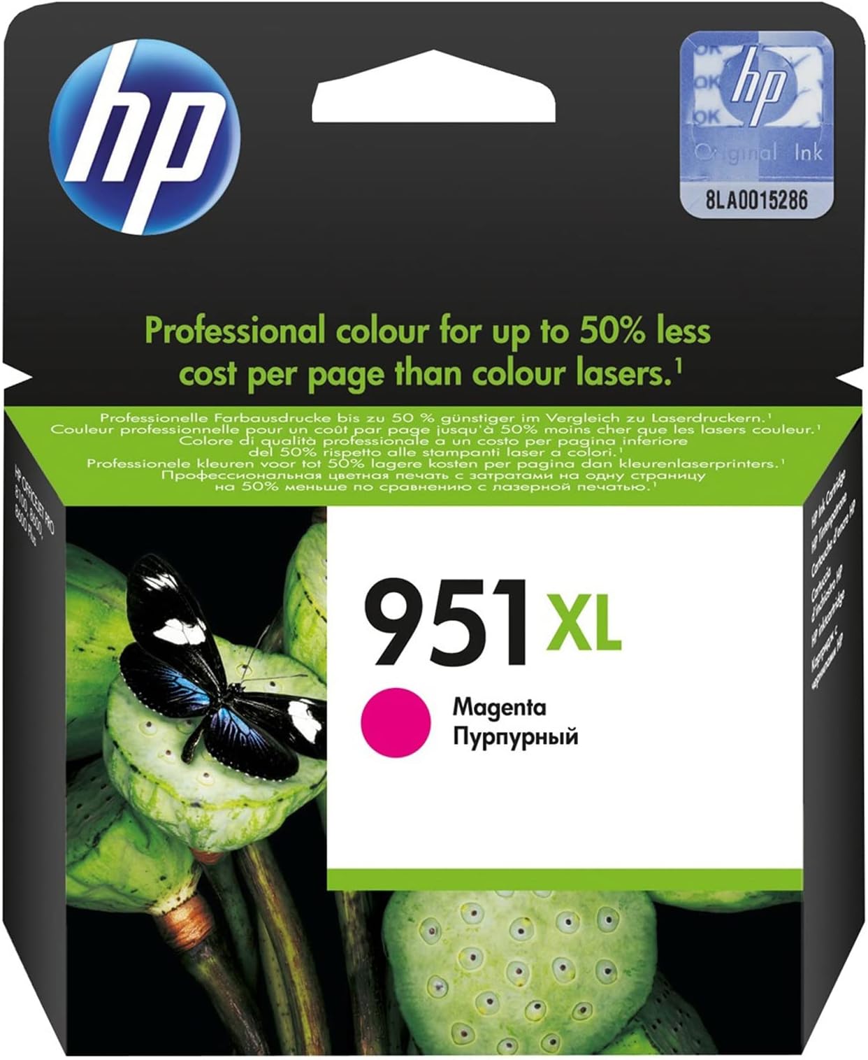 951XL High Yield Magenta Original Ink Cartridge Cn047Ae Works With Hp Officejet Pro 251, 276, 8100, 8600, 8610, 8620, 8640 Printers, XL