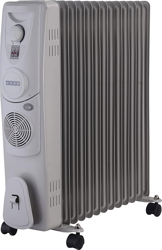 Usha OFR 13 Fin 2900 Watt 4213 F PTC Room Heater with Fan Heater (White, Oil Filled Radiator)