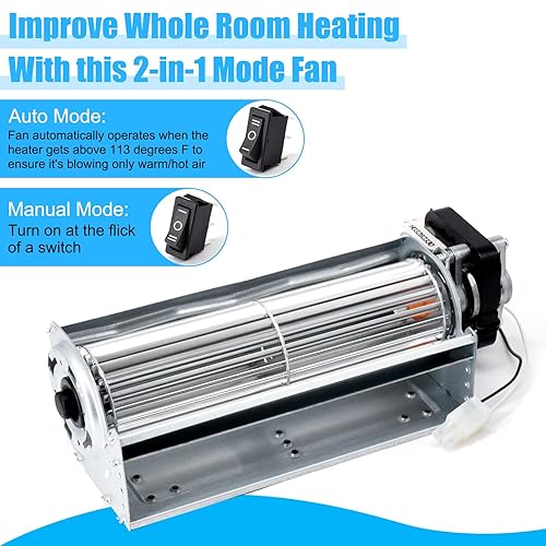 Miniatura 3 de Grillfired Ventilador de chimenea GFB100 para estufa de chimenea de gas sin ventilación y sin ventilación GFB100, ventilador de chimenea sin