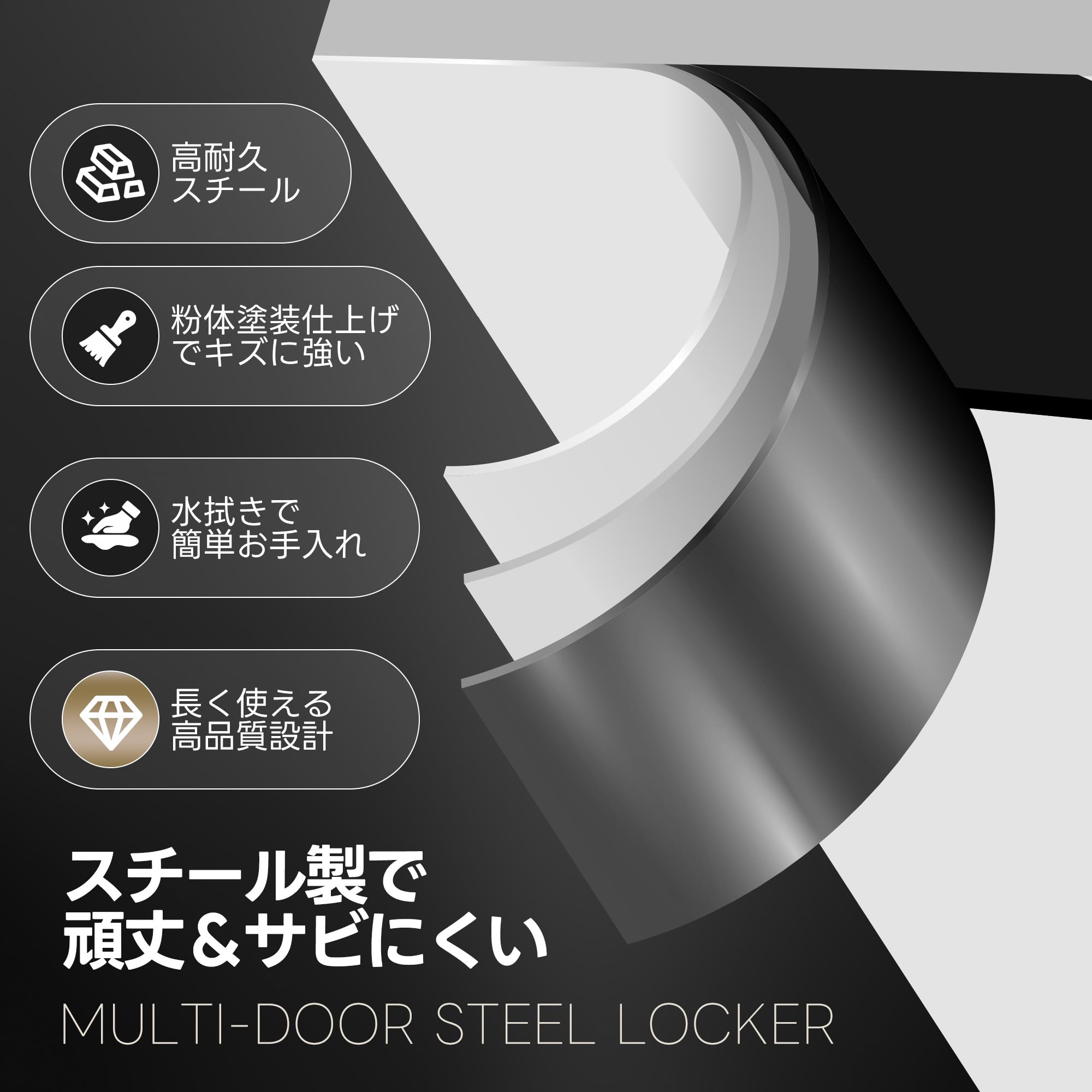 Amazon | 【法人割引】OSJ ロッカー スチール製 鍵付き 4人用 収納