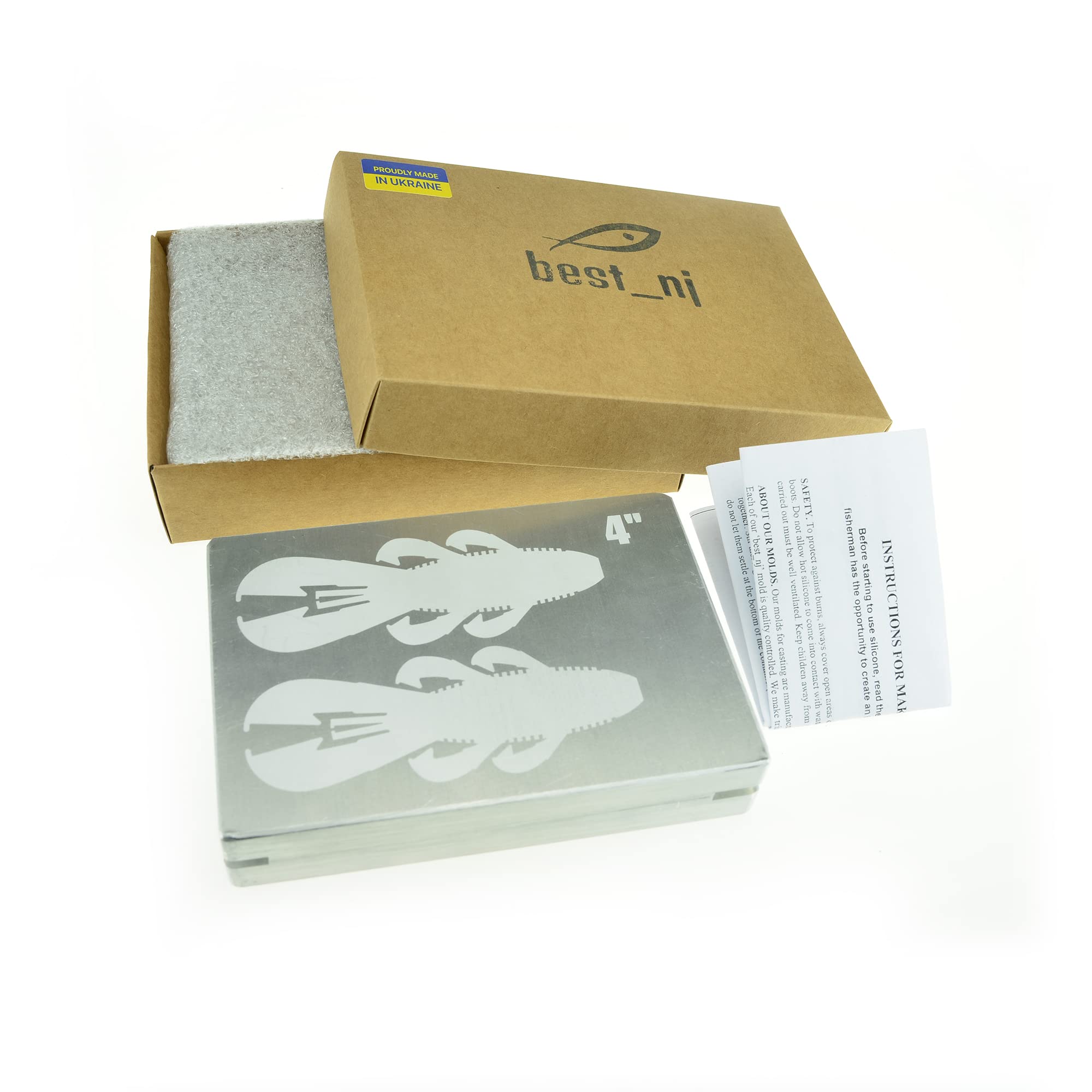 Molde de plástico suave para hacer señuelos de inyección, señuelos de pesca, dos cavidades Bandito Bug 4 pulgadas (aluminio)