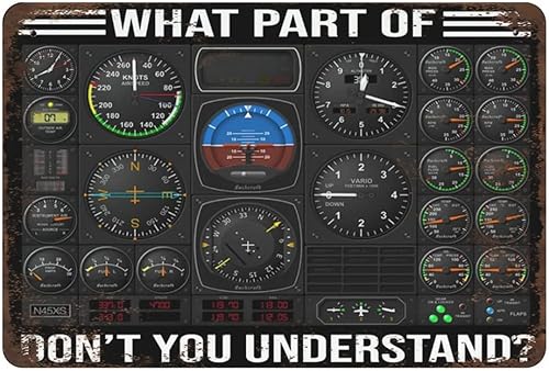 Letrero de metal grueso y duradero con texto en inglés What Part of Don't You Understand Pilot, regalos de piloto, decoración de aviación,