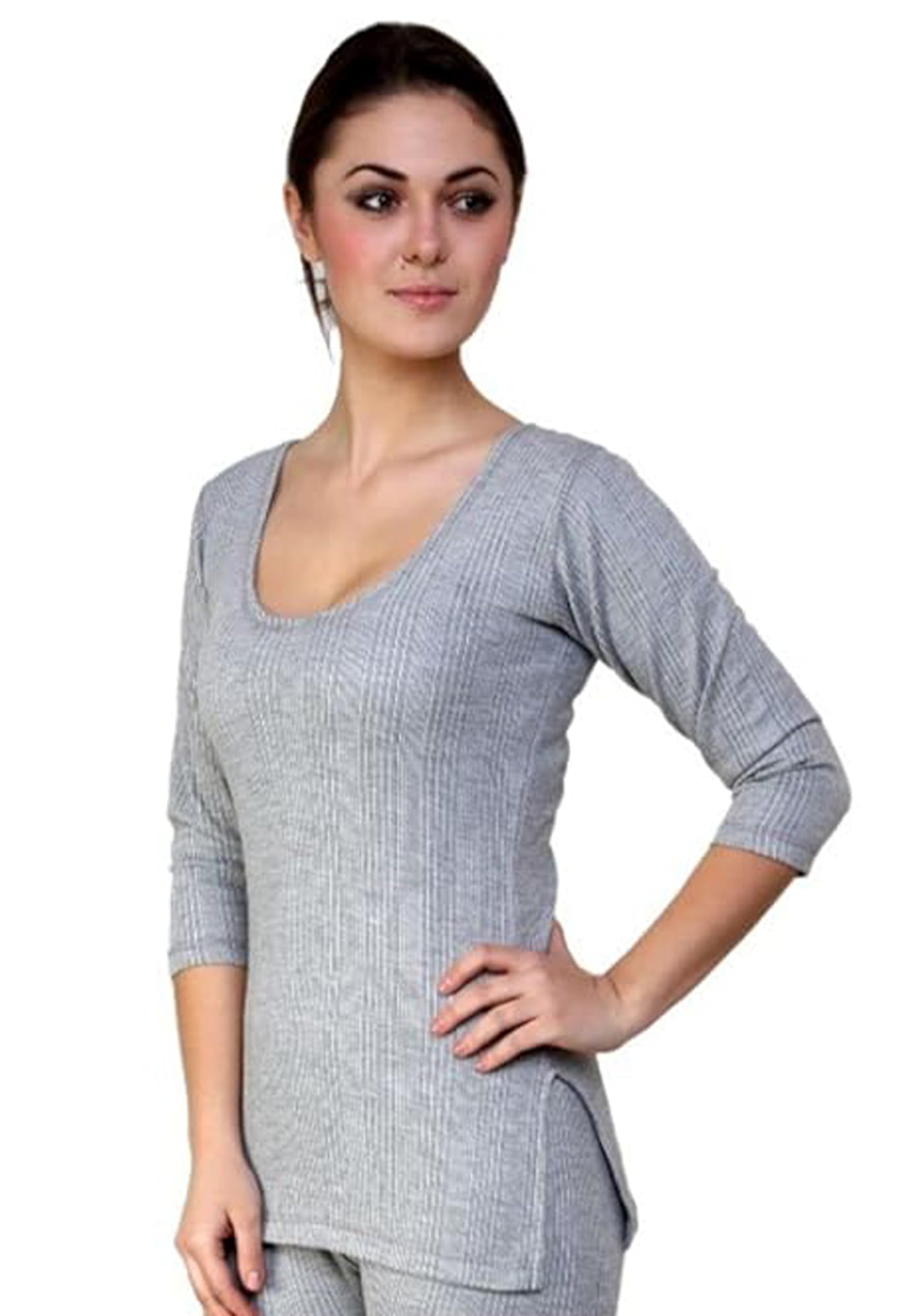 Women's Sleevless Thermal Top for Winter Warmth - Heat Retaining Fabric, Ideal for Layering, Lightweight and Comfortable Fit | Cold Weather Protection - Grey-image-6