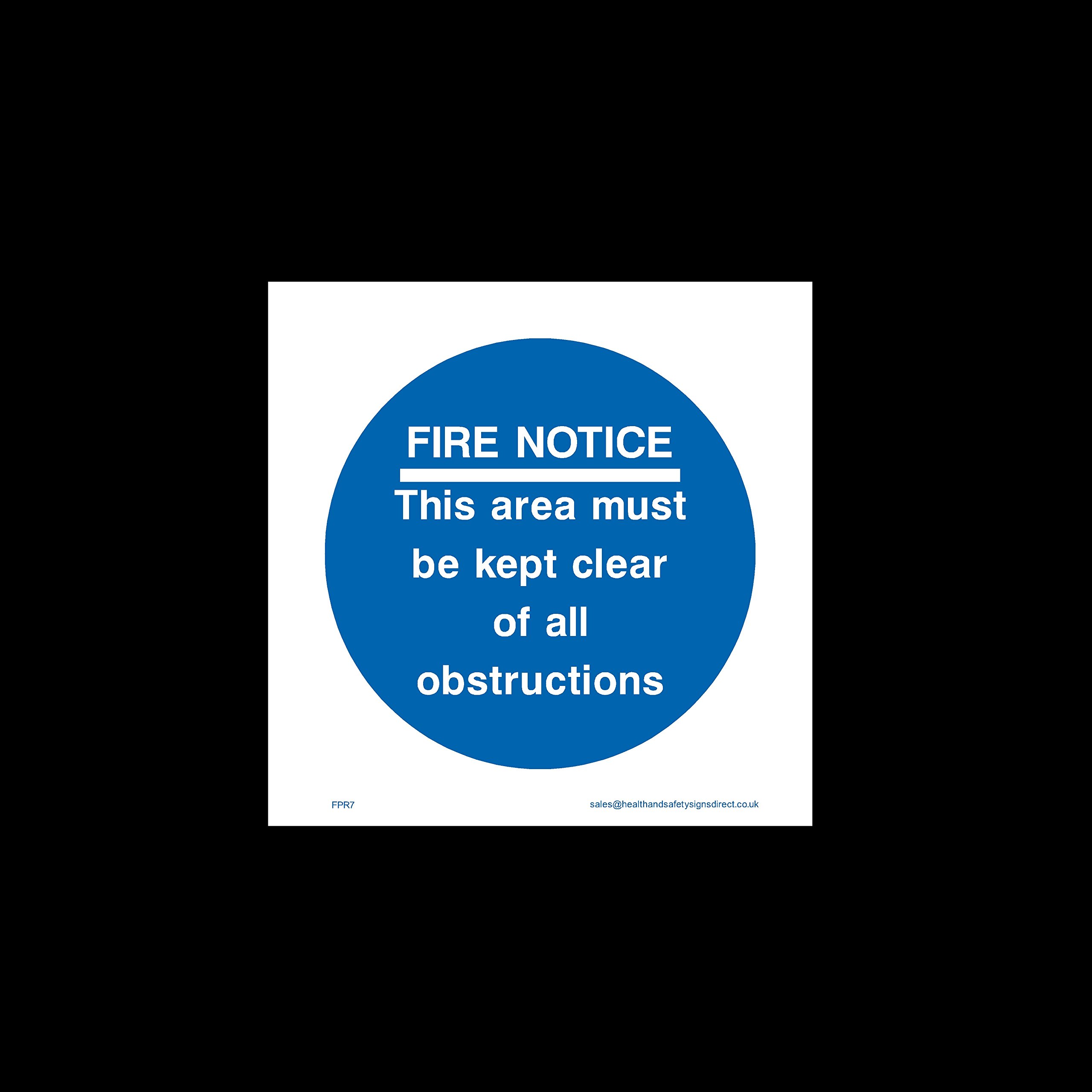 Fire Notice - This area Sticker/Self Adhesive Sign - Fire Exit, Gangway, Emergency, Route - (FPR7)