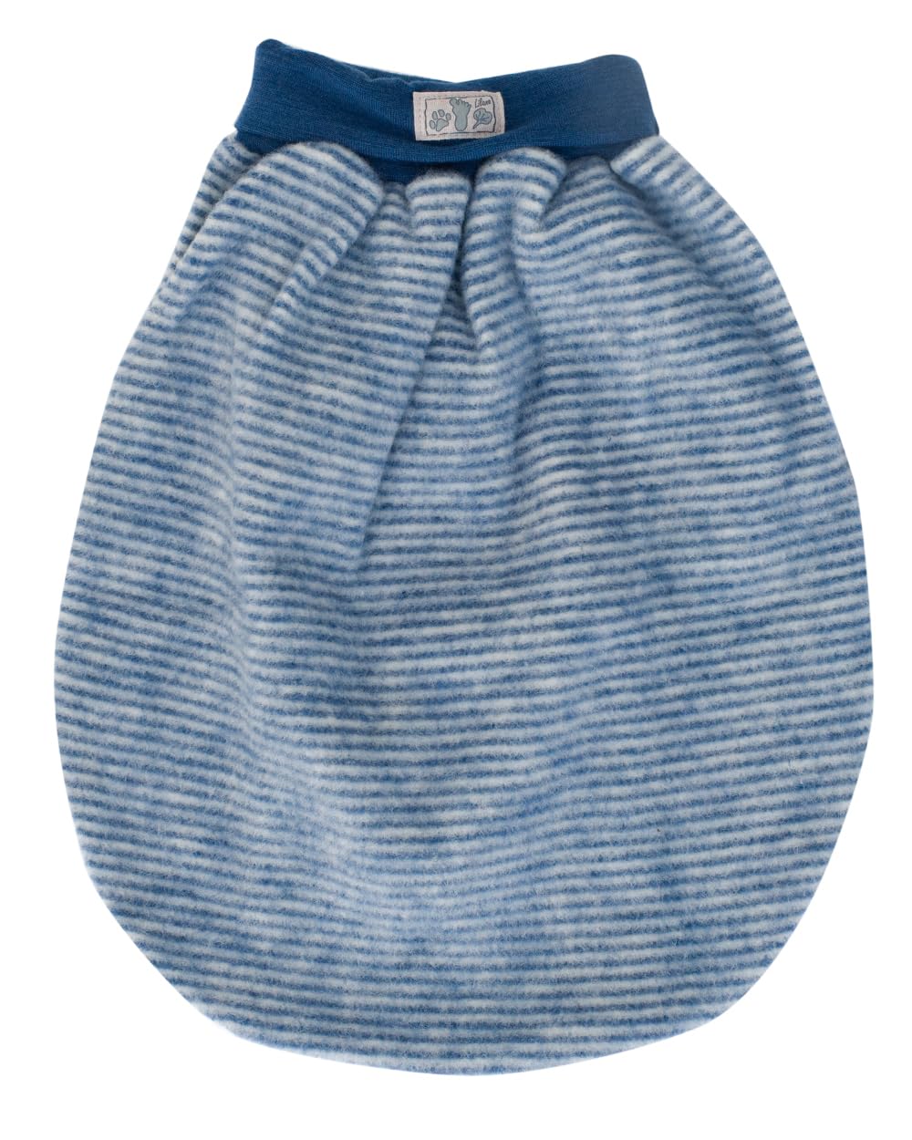Lilano Wickelsack aus Schurwolle, Gestreift Orange, Pucksack für Babys, 80x90 cm, Wärmend (Blau/Natur)