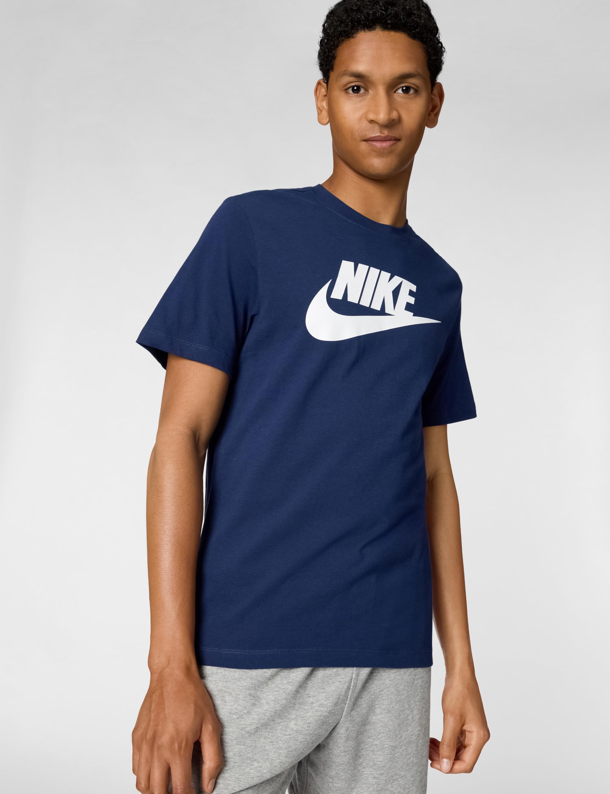 NIKE Męska koszulka M Nsw Icon Futura, Midnight granatowy/biały, XXL