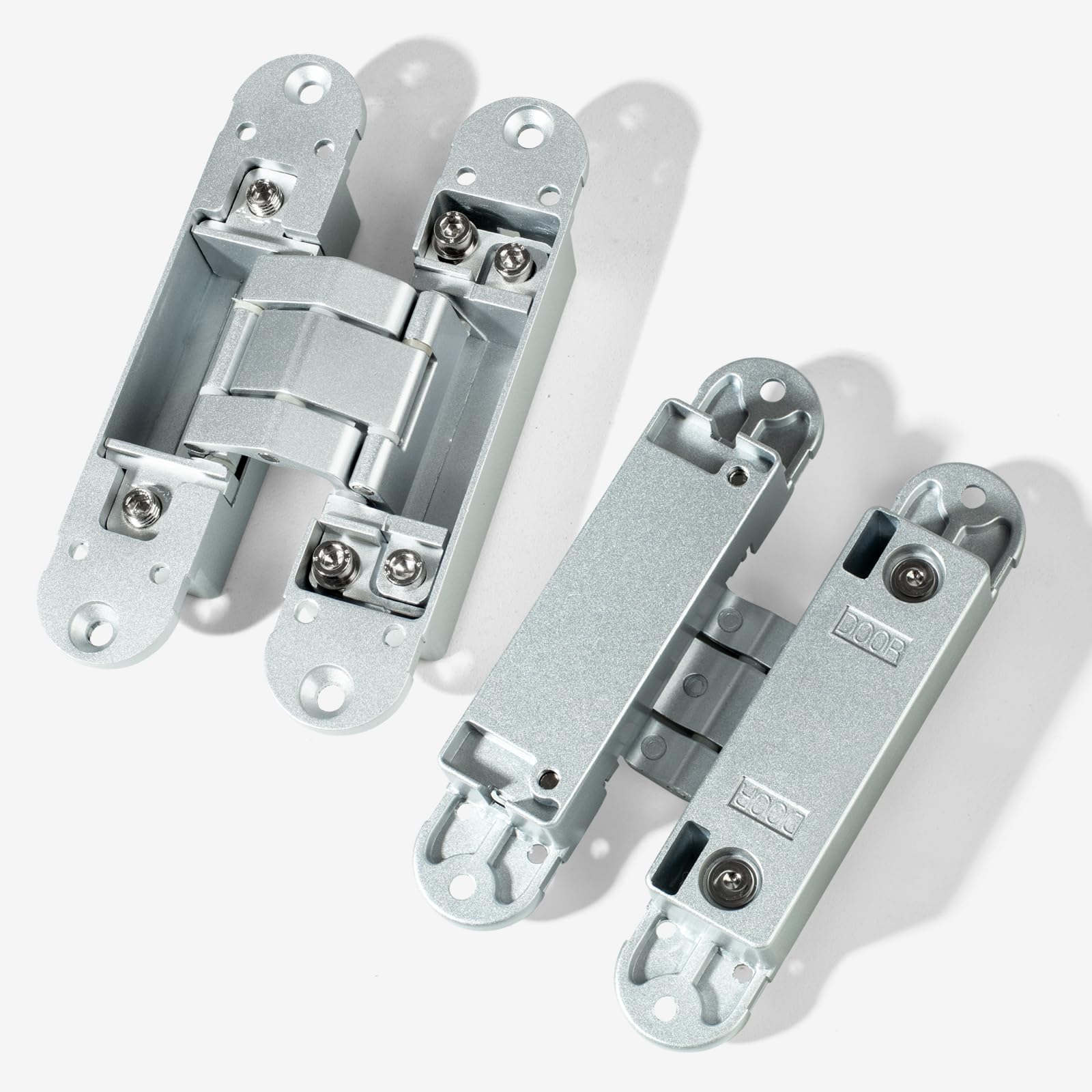 7 inch Bisagras de Puerta Ocultas, 80kg | Bisagras Invisibles para Puertas de 180 Grados,Bisagras de Puerta Ocultas,Bisagra de Puerta Plegable 3D con Tornillos
