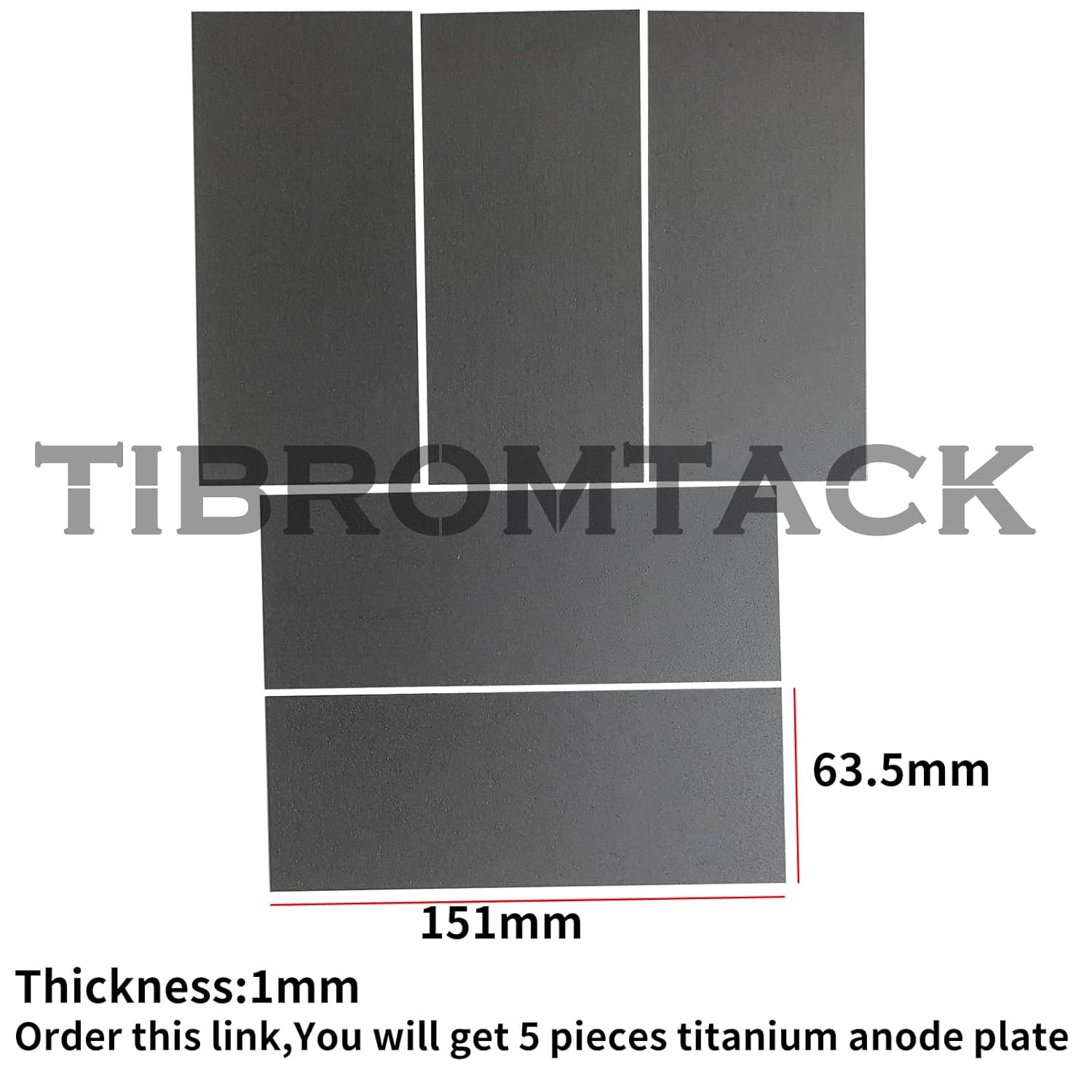 TIBROMTACK 5 Pcs MMO Titanium Anode Plate with Ruthenium Coating for Hydrogen Production Machines,Swimming Pool Cleaning,Fruit and Vegetable Machines