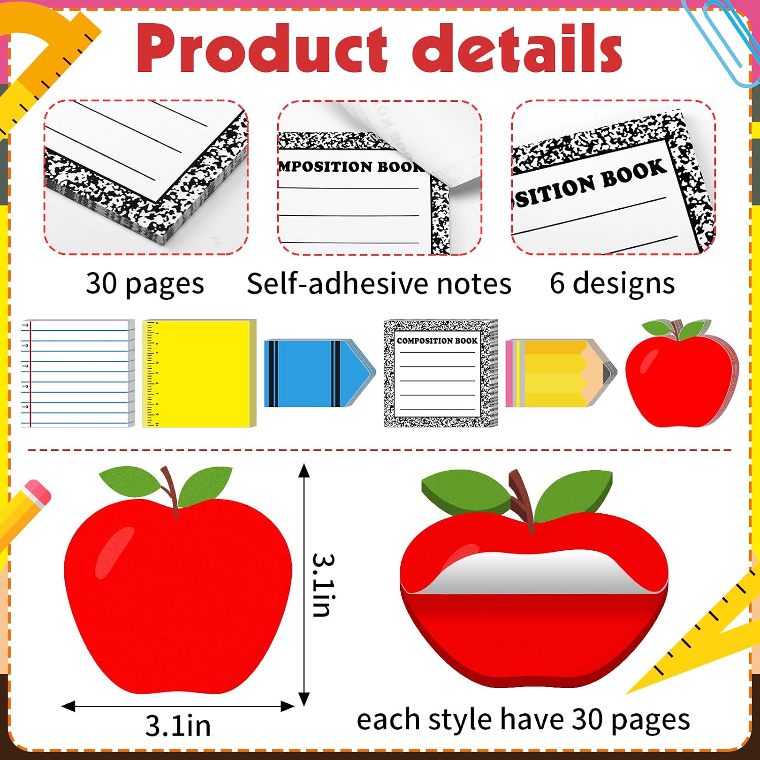 Tenceur 36/72pcs Back to School Teacher Gifts Bulk | Composition Notebook Design, Canvas Tote Bags, Sticky Notes, and Ballpoint Pens for Teachers, Mentors, Classrooms, Christmas