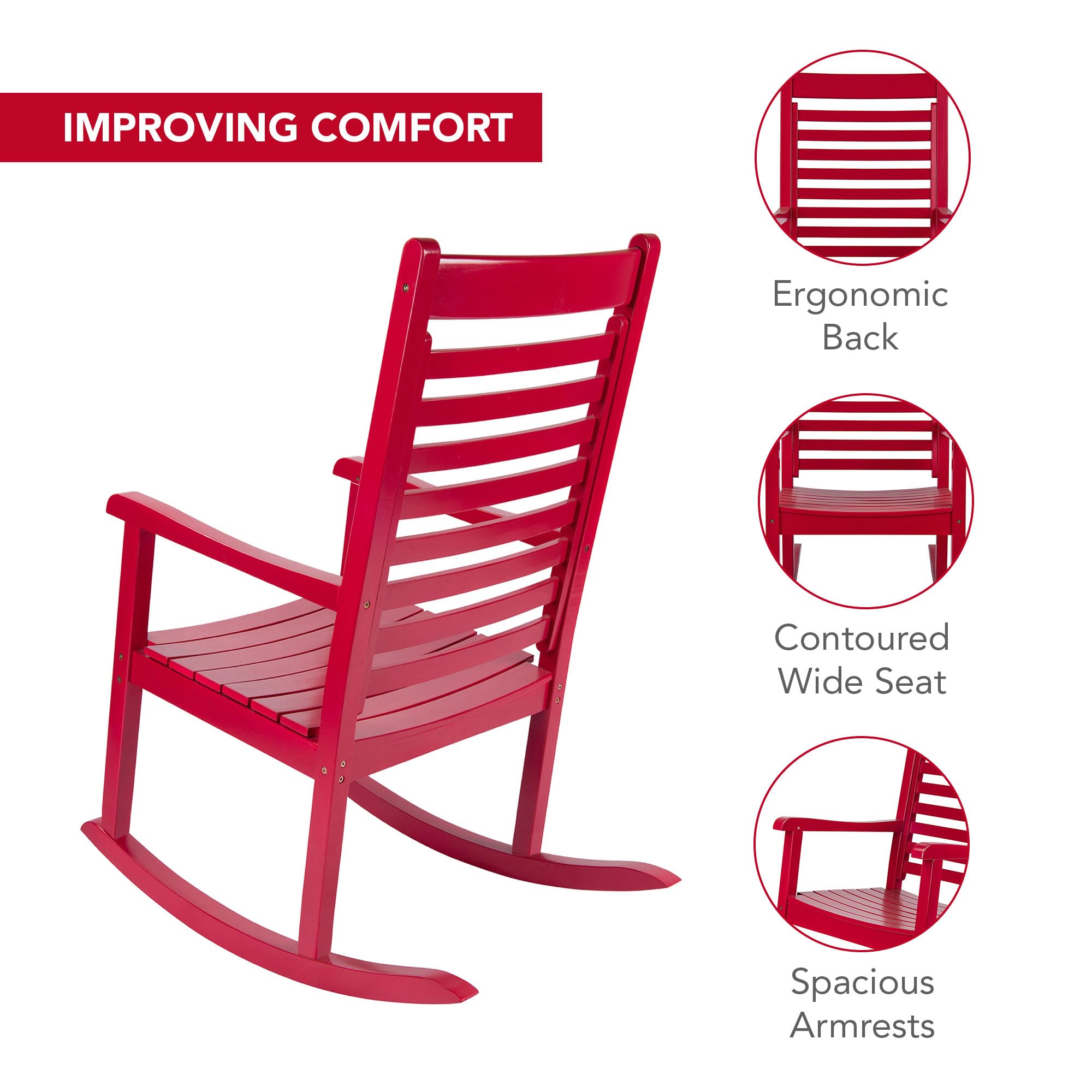 Amazon.com : Shine Company Modern Wood Rocking Chair, Ergonomic