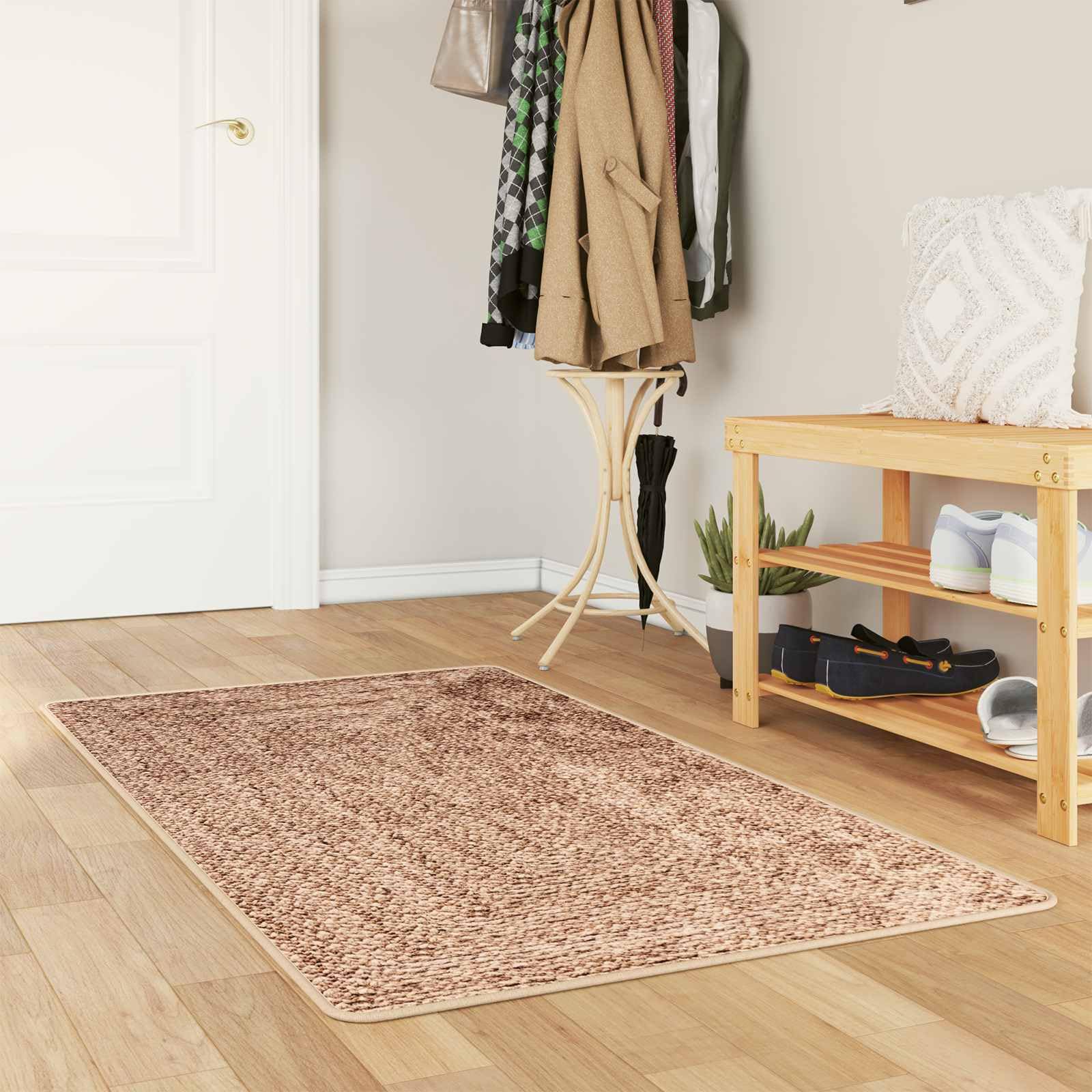 Marsa Tapis de couloir jaune 80 x 100 cm en polyester et PVC lavable antidérapant à poils courts pour couloir, chambre à coucher moderne et protège le sol