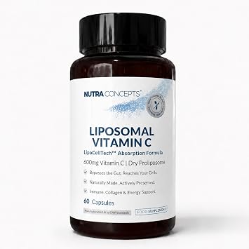 Liposomal Vitamin C   LipoCellTech  Absorption Formula   600mg Per Capsule   Dry Proliposome   Non-GMO Sunflower Phospholipids   Zero Fillers   60 Vegan Capsules   Made in UK