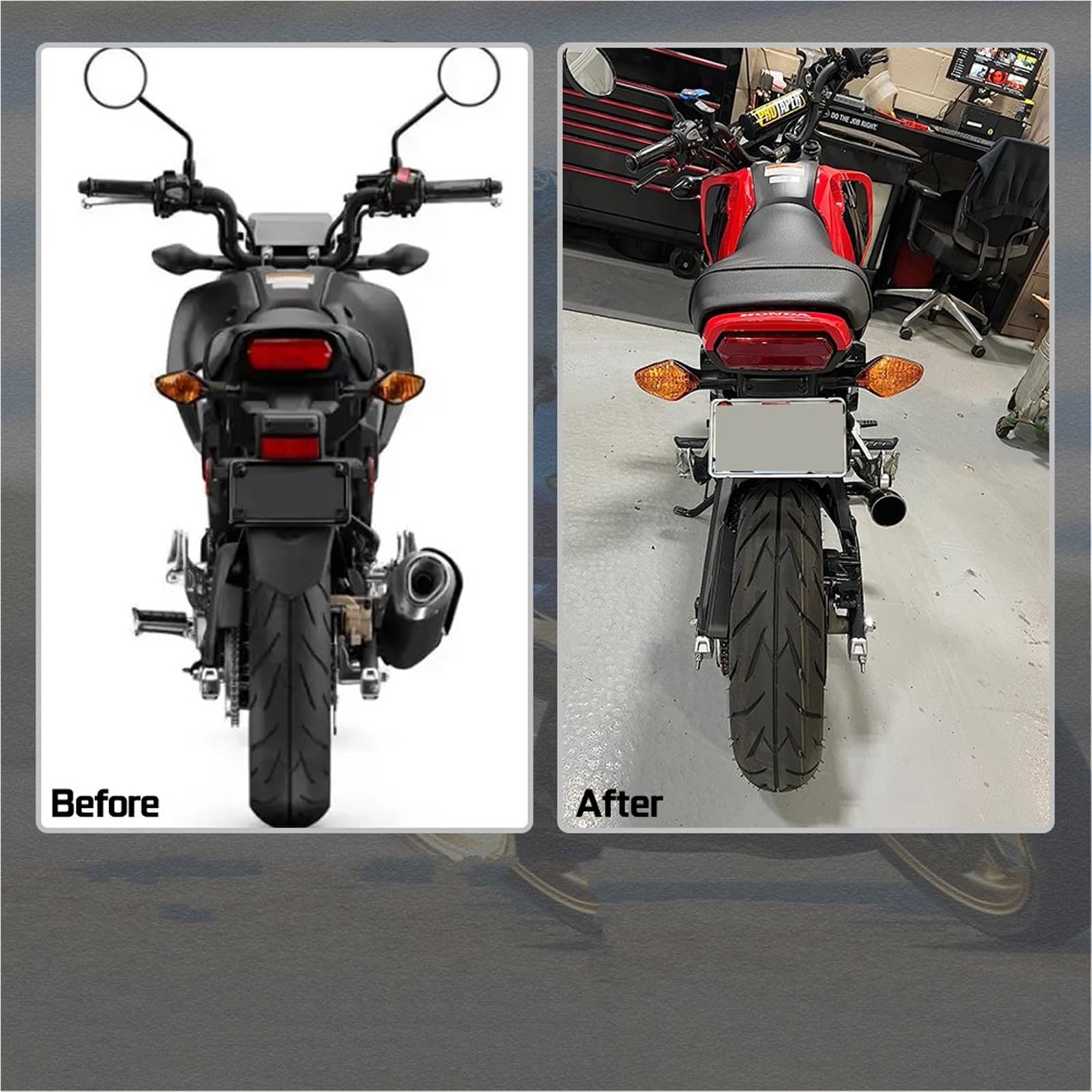 Portatarga Moto Per MSX125 GROM125 2022-2024 - Accessorio Eliminatore Di Parafango