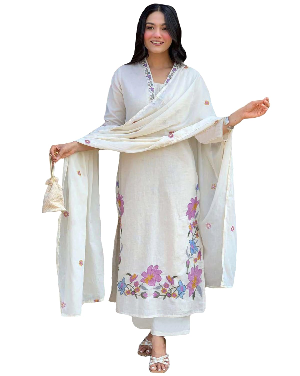 GoSriKi Women’s Embroidered Straight Kurta Set | Stylish Ethnic Wear for Office, Festive & Daily Use, Kurti Set for Woman, Women Kurta Sets with Dupatta Cotton GoSriKi Women’s Embroidered Straight Kurta Set | Stylish Ethnic Wear for Office, Festive & Daily Use, Kurti Set for Woman, Women Kurta Sets with Dupatta Cotton