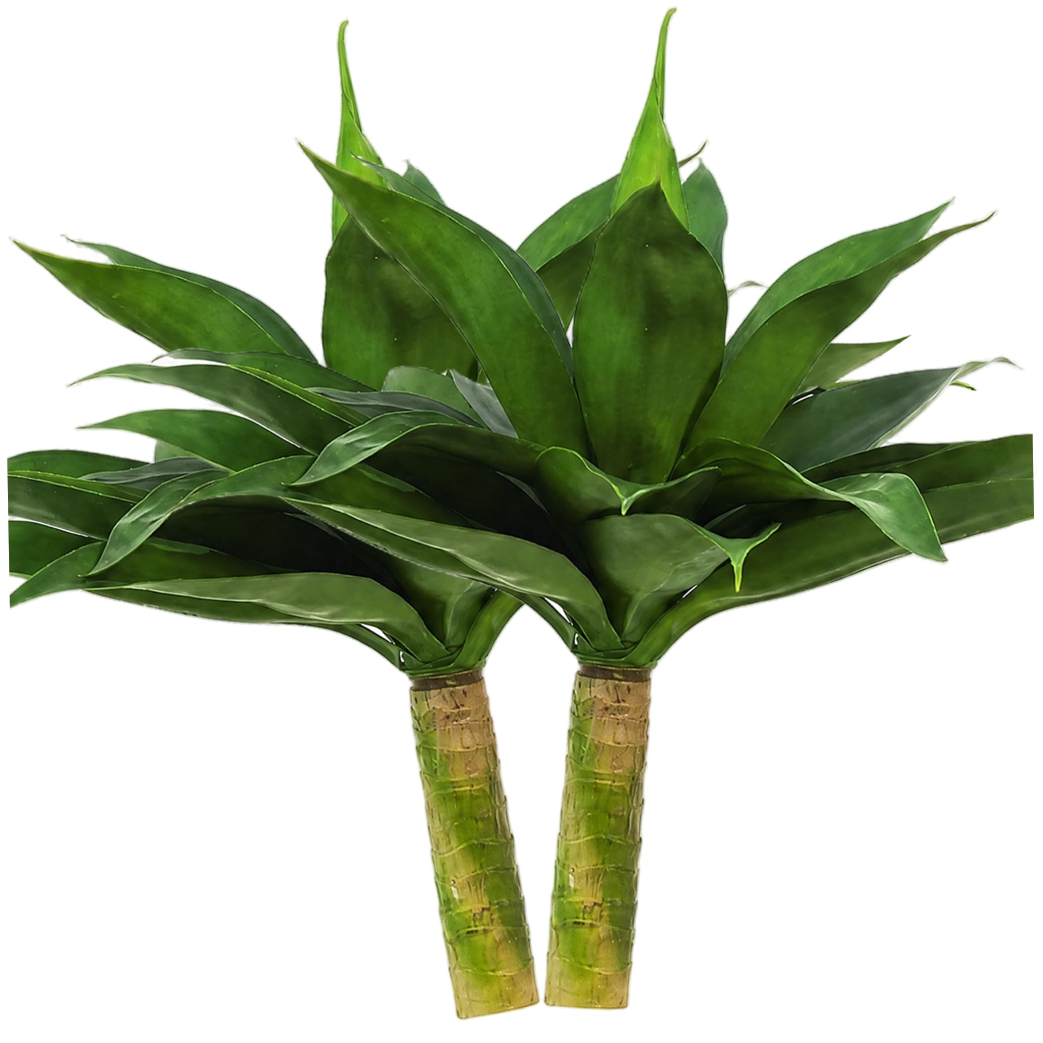 Sjfbebsy 2Pcs Faux Agave Plant, Realistic Low Maintenance Artificial Agave Plant with 29 Leaves Outdoor Indoor for Home Yard Garden, Green, 21.3x26.8 Inch -