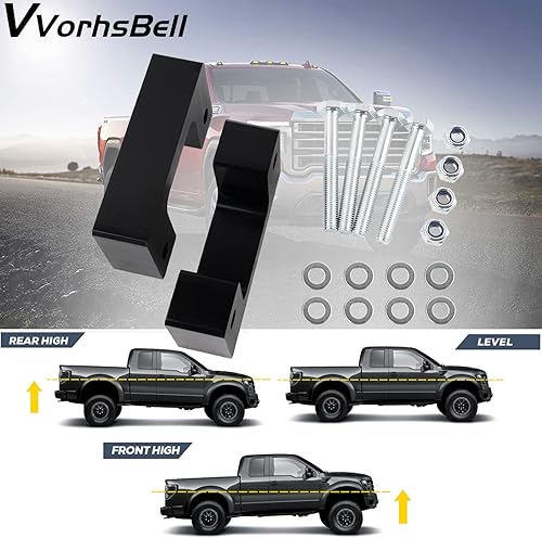 Miniatura 6 de VVORHSBELL Kit de elevación de nivelación de 2.5 pulgadas compatible con GMC Sierra GM 1500 2007-2019Chevy 2007-2021Silverado1500Yukon XL 1500