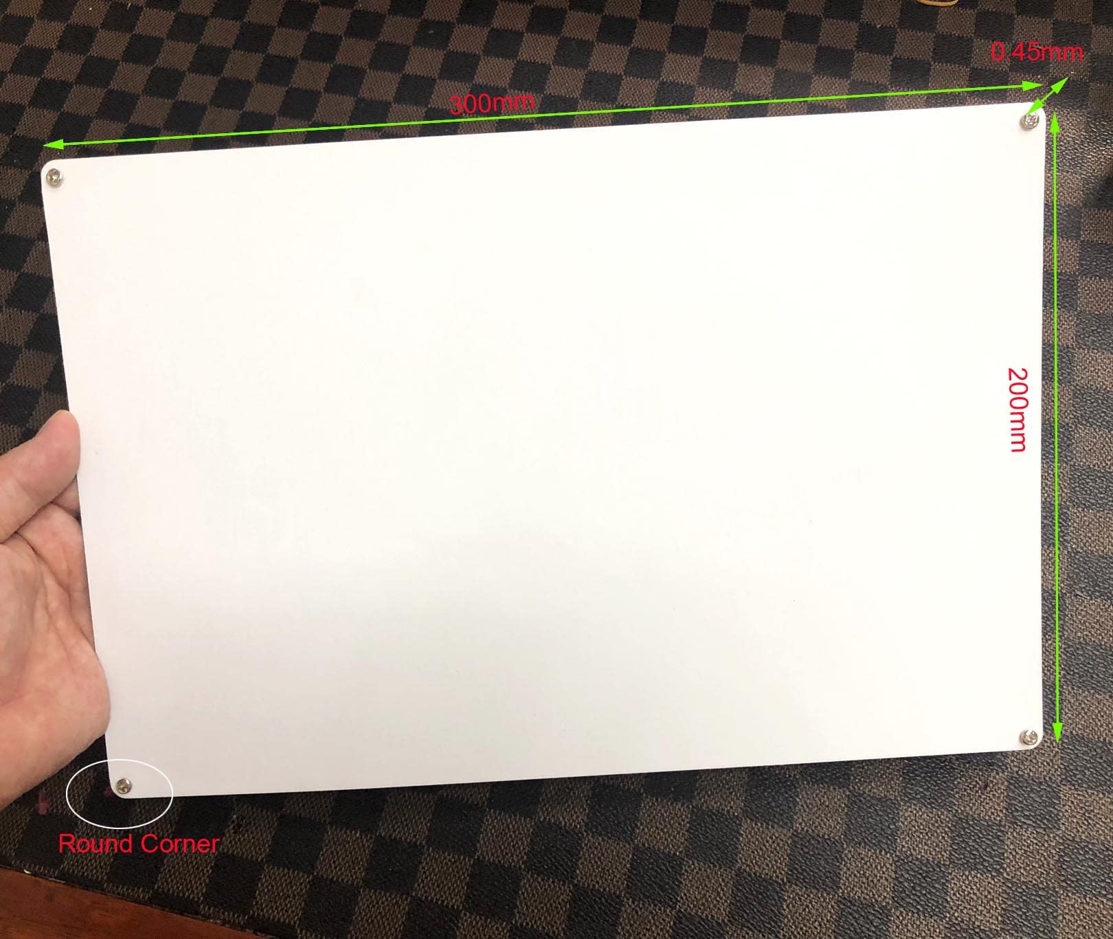 Sublimationsdruck-Aluminium-Rohlinge – 10 Stück, 200x300x0,45 Mm, Perlweiß, Mit Bohrungen