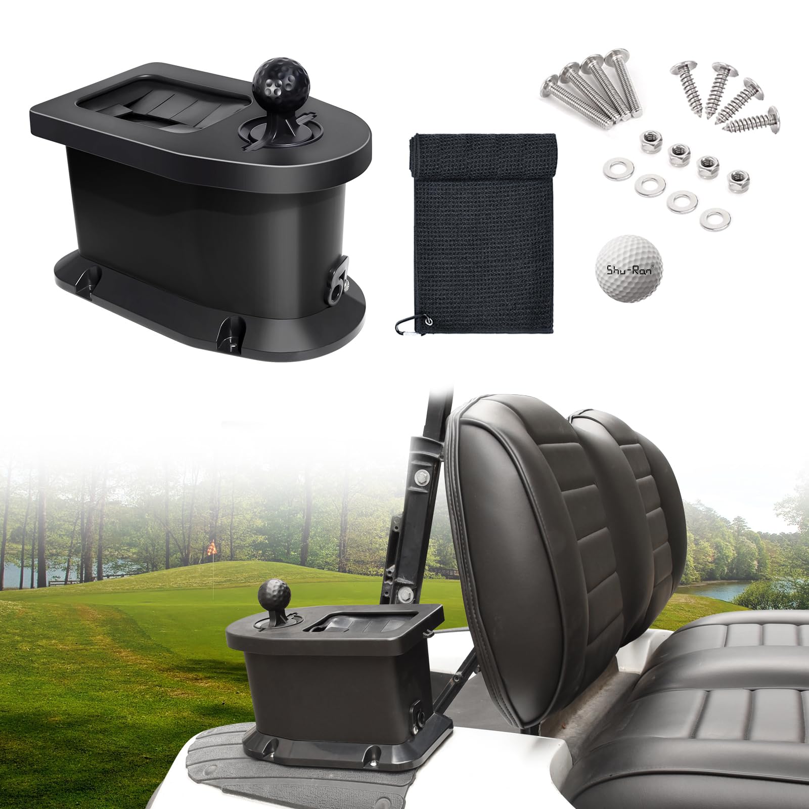 Golf Cart Ball Washer and Club Cleaner Kit for EZGO, Club Car, Yamaha, Advanced EV, Star EV, Universal & Detachable