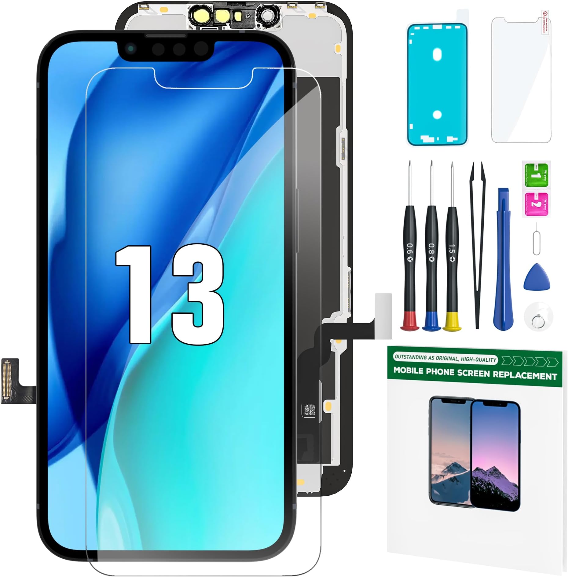 iPhone 13 Screen Replacement Kit 6.1" LCD Display 3D Touch Full HD Digitizer ...