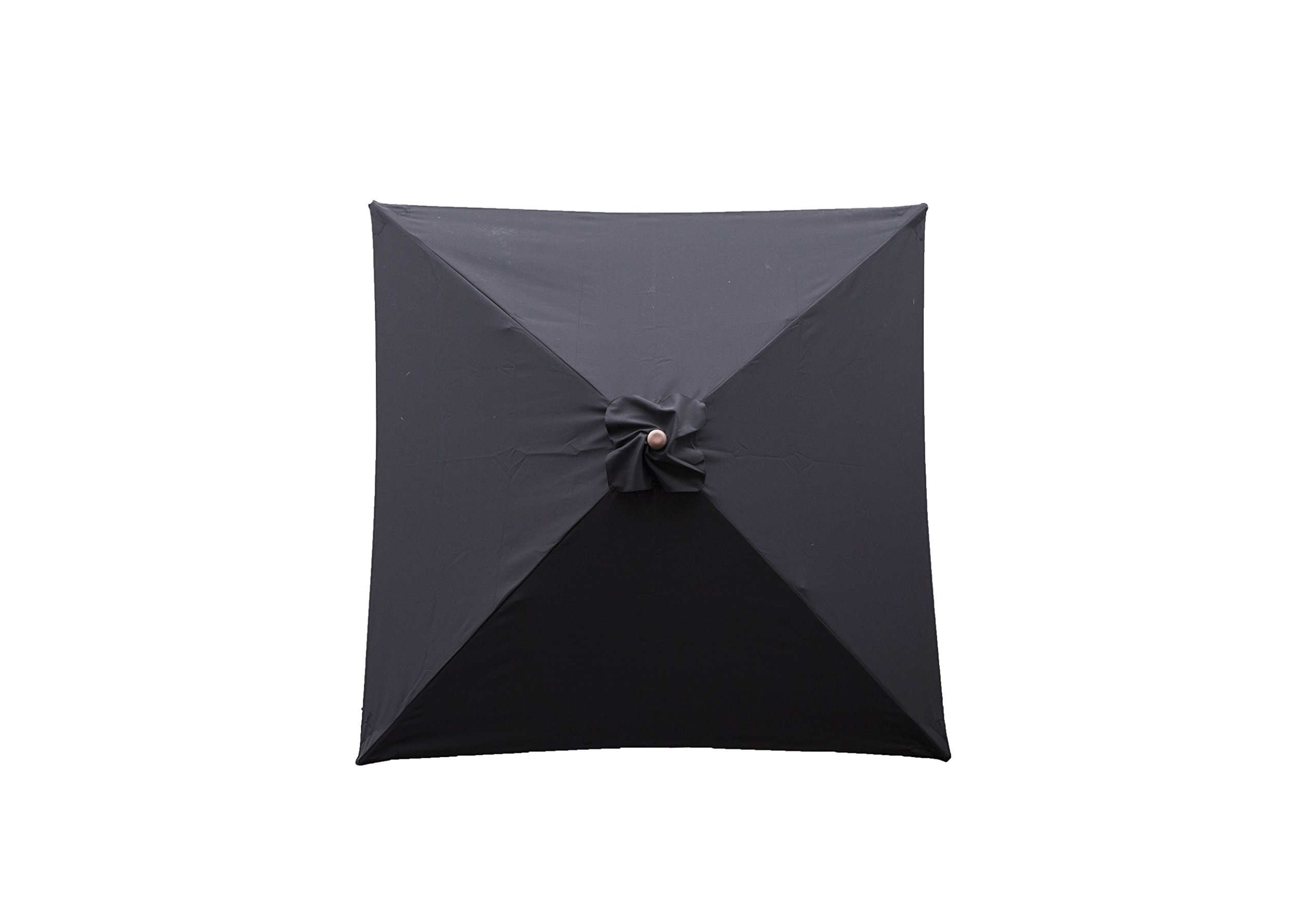 Heininger 1229 DestinationGear 6.5' Square Black Classic Wood Patio Umbrella