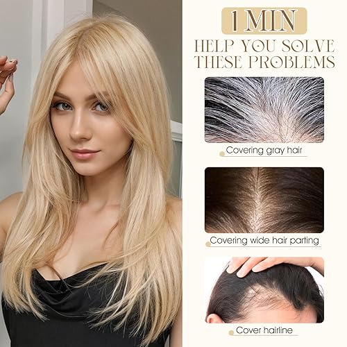 Vista 104 de Clip in Bang - Topper de cabello humano con flequillo de aire Wispy para mujer, extensiones de cabello con flequillo para uso diario, cubierta