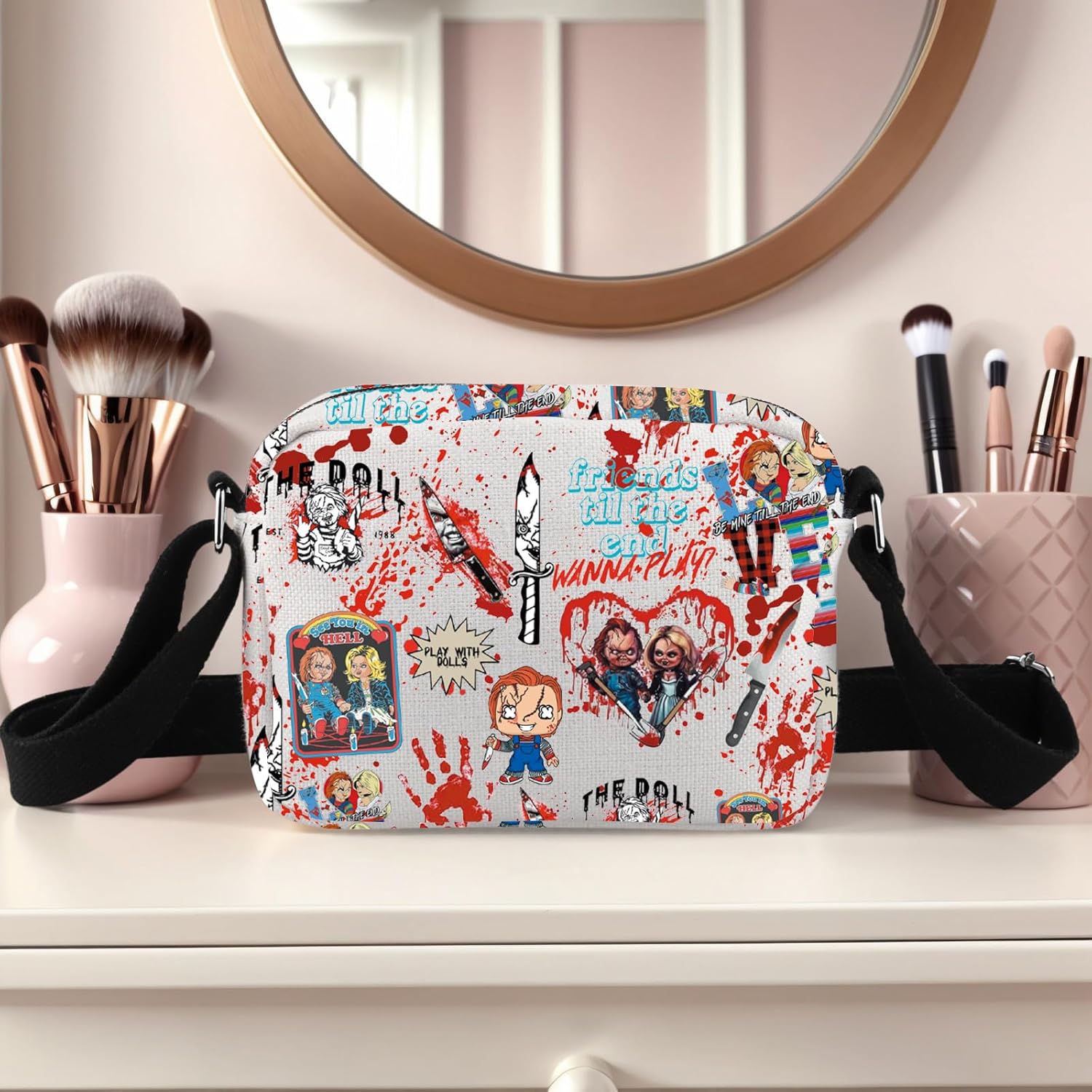 TSOTMO Horror Movie Gift Til the End Crossbody Bag Halloween Movie Gift Horror Gift for Daughter - Image 2