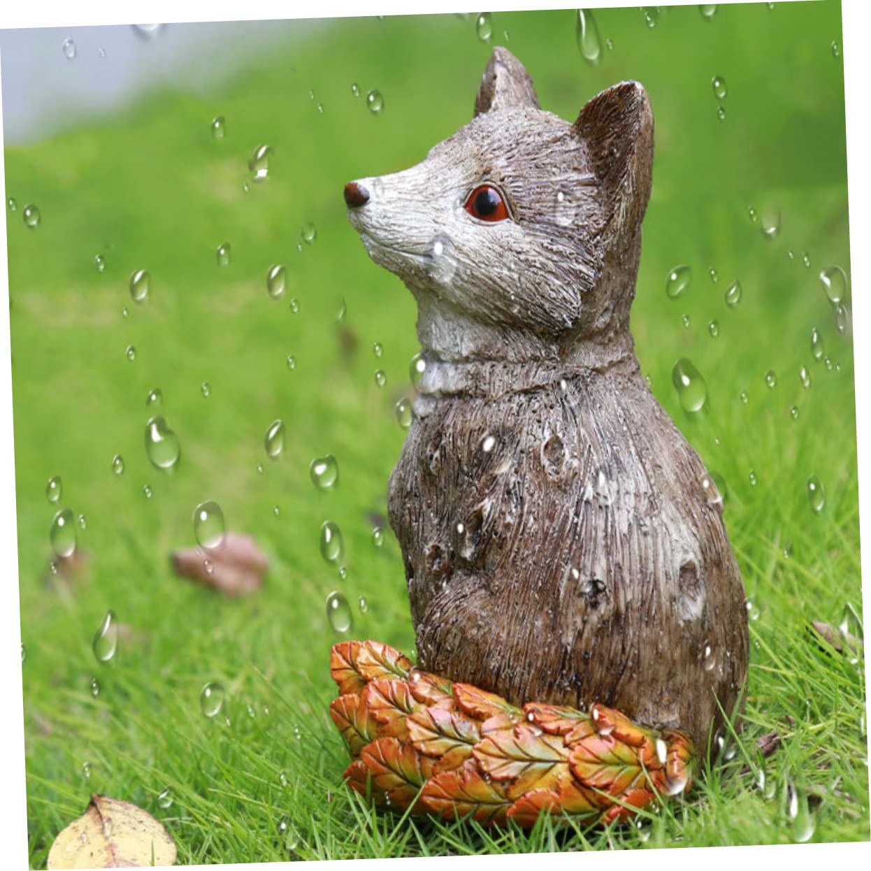 ibasenice Wunderschöne Fuchs Gartenfigur Aus Hochwertigem Resin Dekorative Tierstatue Für Garten Und Innenräume Liebevolle Deko Für Pflanzen Geschenkideen Kunstvoll Gestaltet Wetterfest