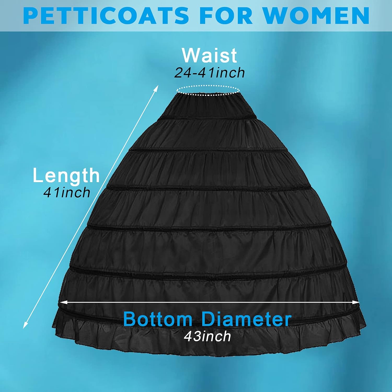 Hoop Skirt for Women Crinoline Petticoat half Slips Ball Gown Underskirt for Wedding Bridal Dress