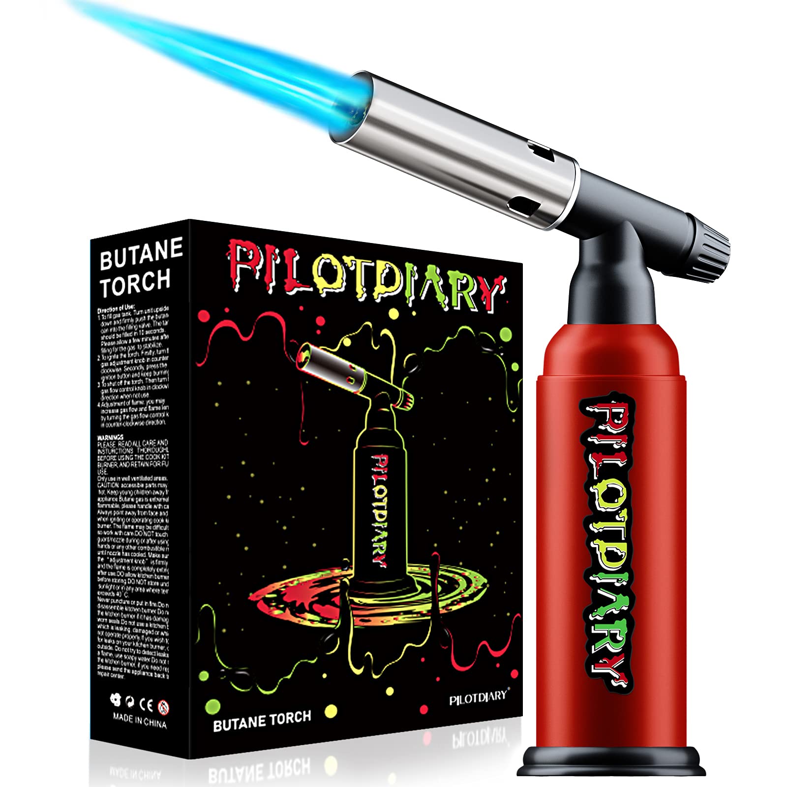 Buy Butane Blow Torch, Big Industrial Torch Refillable with Dual Nozzle