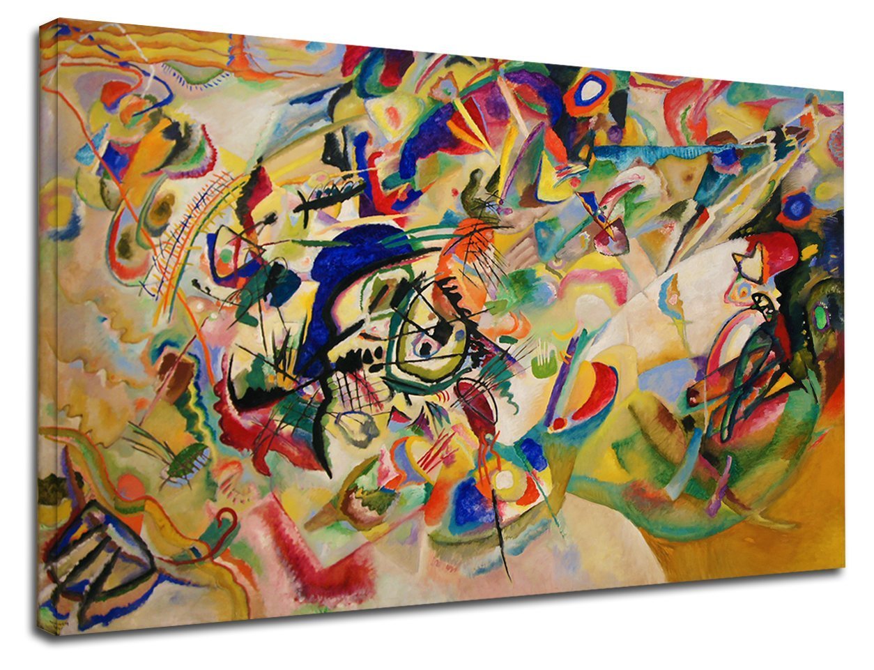 Grafic Quadro Kandinsky Composizione VII - KANDINSKY Composition VII - stampa su tela canvas con o senza telaio (CM 110X72, QUADRO CON TELAIO IN LEGNO)