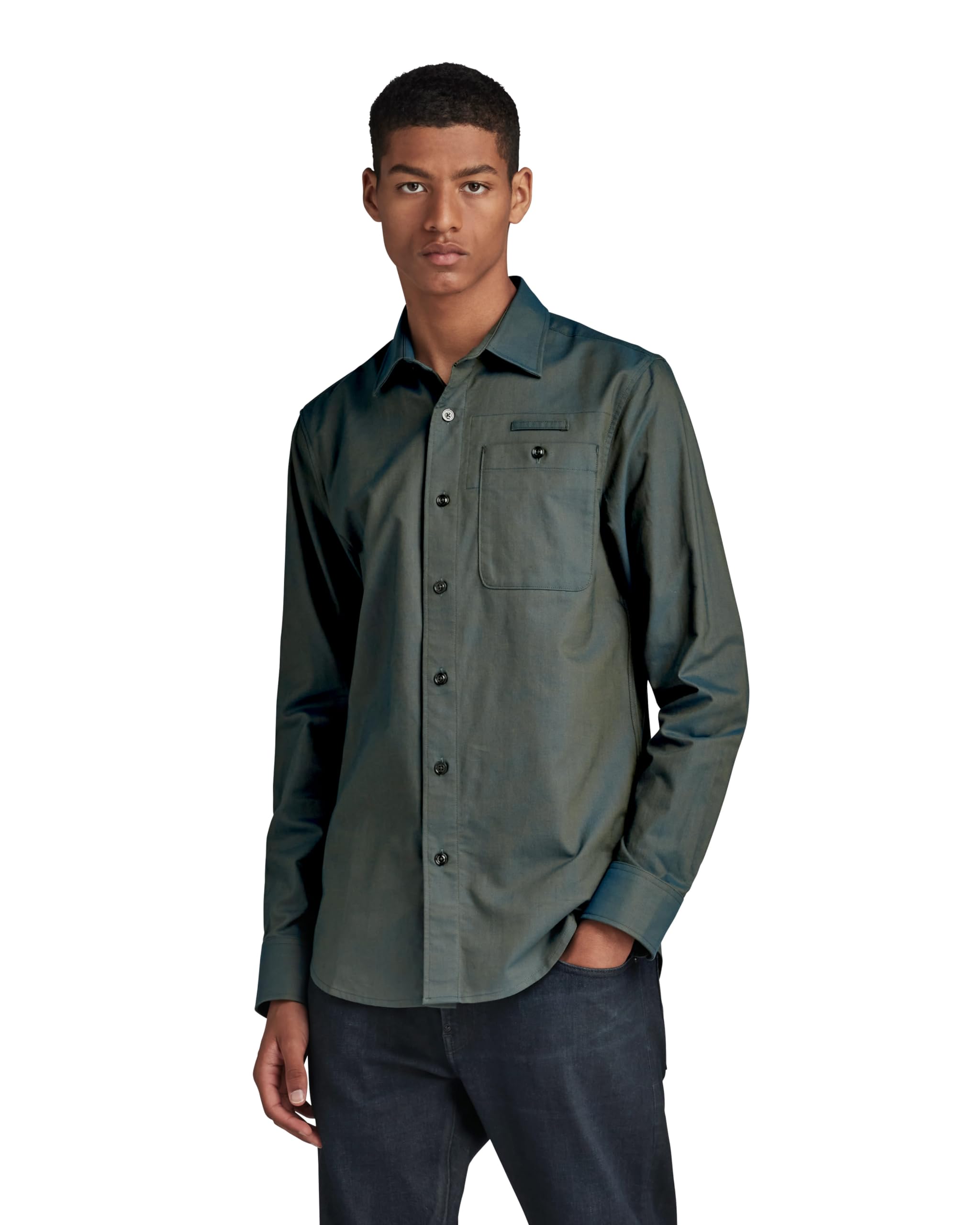 G-Star RAW Herren Bristum 2.0 Slim Hemd, Mehrfarben (Galaxy Fisher/Tobacco Oxford D23553-C895-G099), S