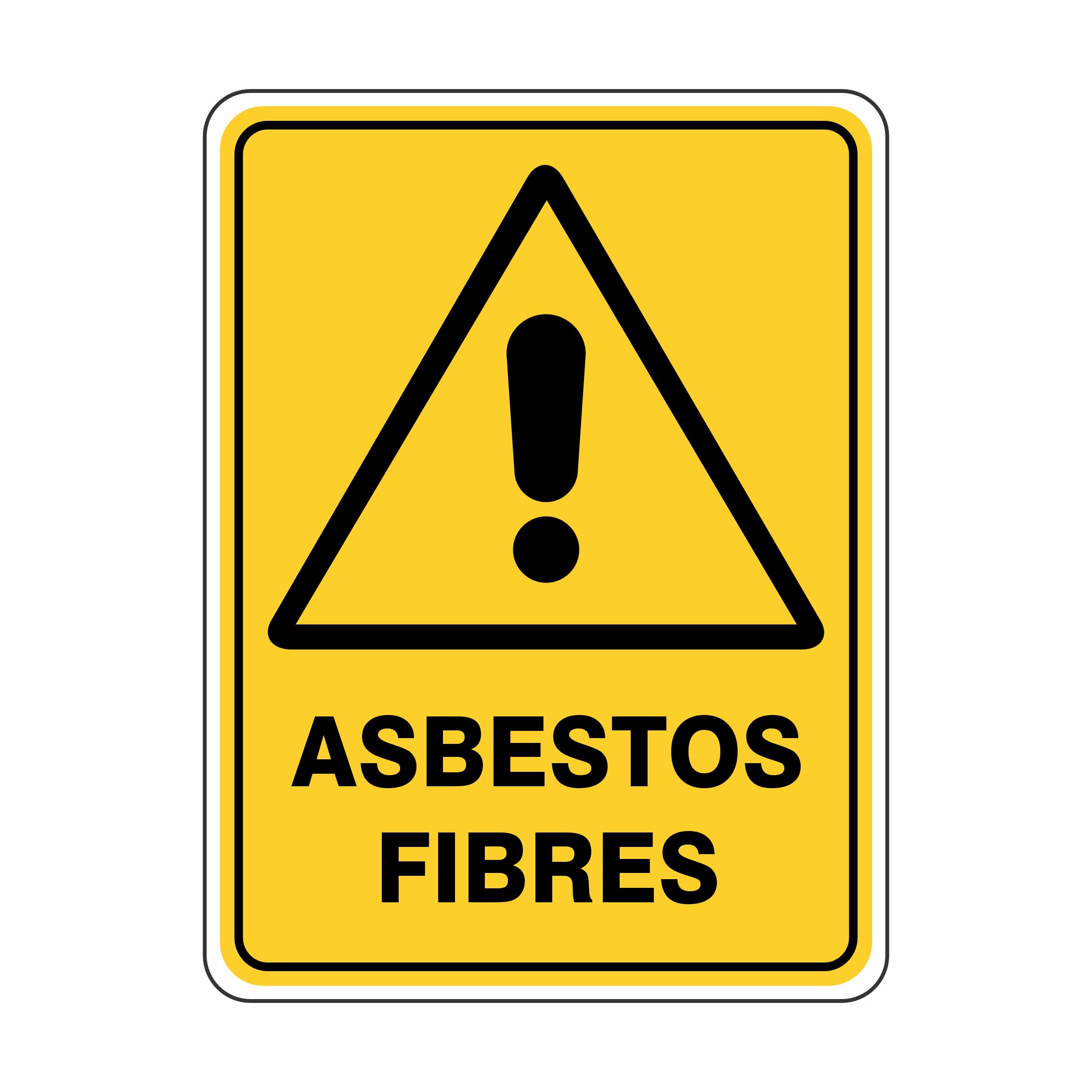 Asbestos Fibres Warning Signs Metal Tin Sign 8 x 12 inch for Industrial & Commercial