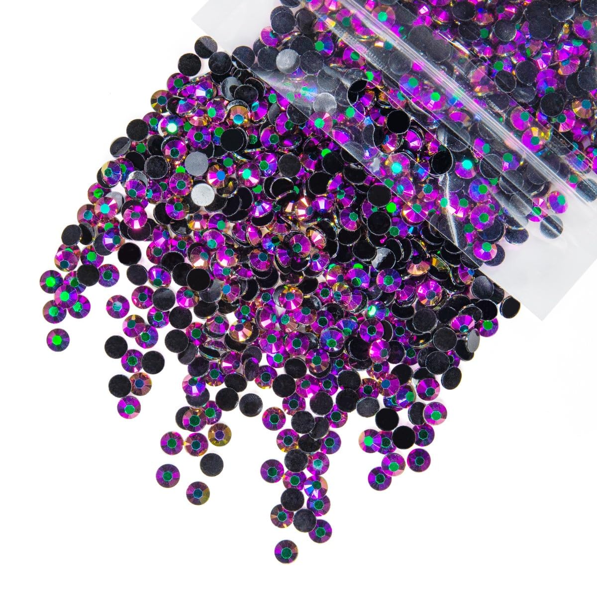 qiipii 5300PCS 3mm Vibrant Purple AB Resin Rhinestones for Crafting Colorful Purple AB Flatback Jelly Stones Bulk SS16 Non-Hotfix Rose AB Diamonds