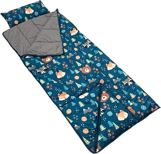 Thomas Payne Children’s Sleeping Bag for Camping and Sleepovers with Durable Material, Zippered Closure, Built-in Carrying Tote, Machine Washable, Dryer Safe