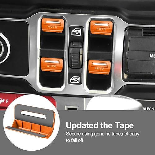 Miniatura 31 de 4 fundas de botón para interruptor de ventana mejoradas compatibles con Jeep Wrangler JL JLU 2018-2025 y Gladiator JT 2020 2021 2022 2023 2024 2025