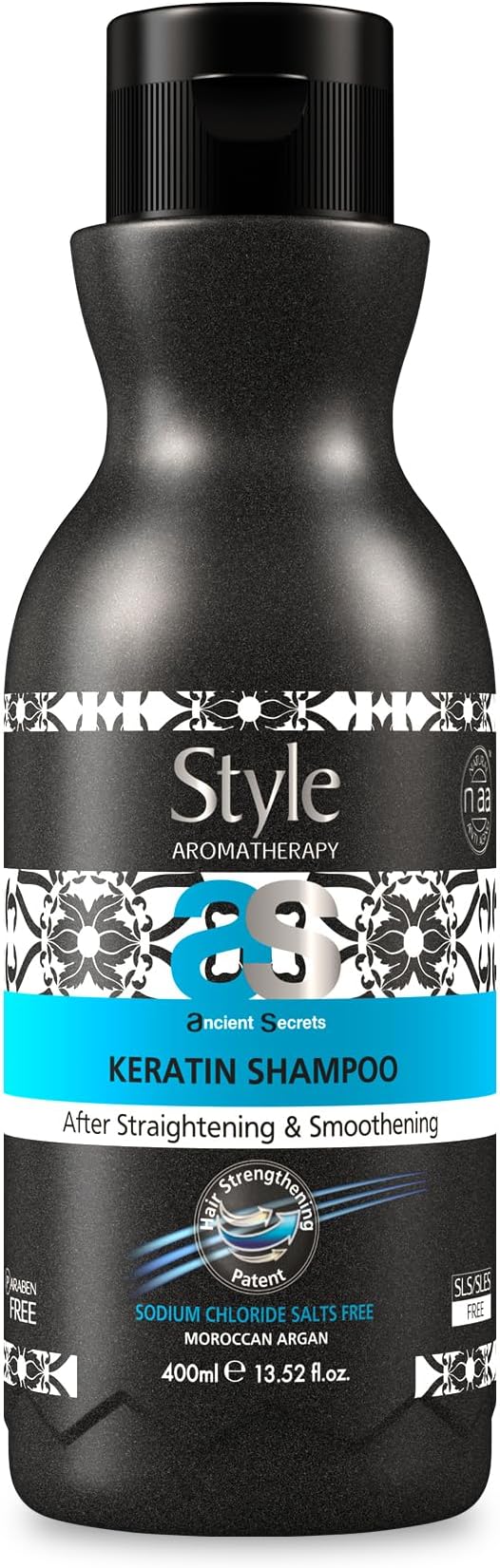 Style Aromatherapy Professional After Treatment Keratin Shampoo | Protects Straightened, Smoothened, & Nanoplastia Treated Hair | SLS, Paraben & Salt Free | with Keravis Technology | 400ML
