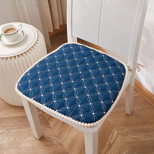 KNVSS Cojín para silla con lazos para sillas de comedor, almohadillas de espuma viscoelástica texturizadas suaves y cómodas para sillas de cocina