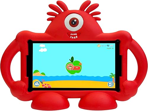 LANDBYTE Tablet para niños, diseño de monstruo de 7 pulgadas para niños, 1 GB de RAM, 16 GB de ROM, tableta infantil con Bluetooth, WiFi, GMS,