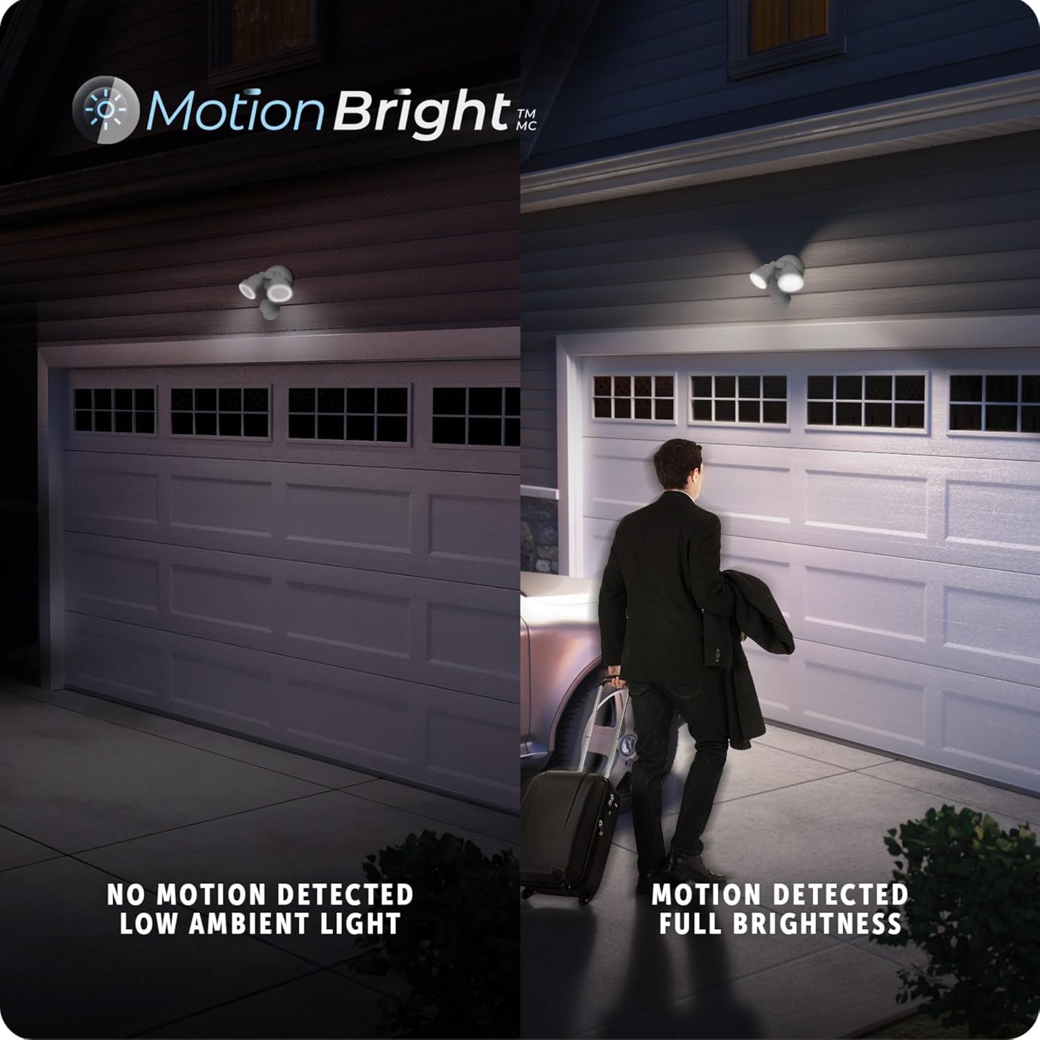 GLOBE Electric 180-Degree 15W Twin Head White 1400 Lumens Hardwired Motion Activated Outdoor Integrated LED Flood Light Security Light, Outdoor, Outside House Lights