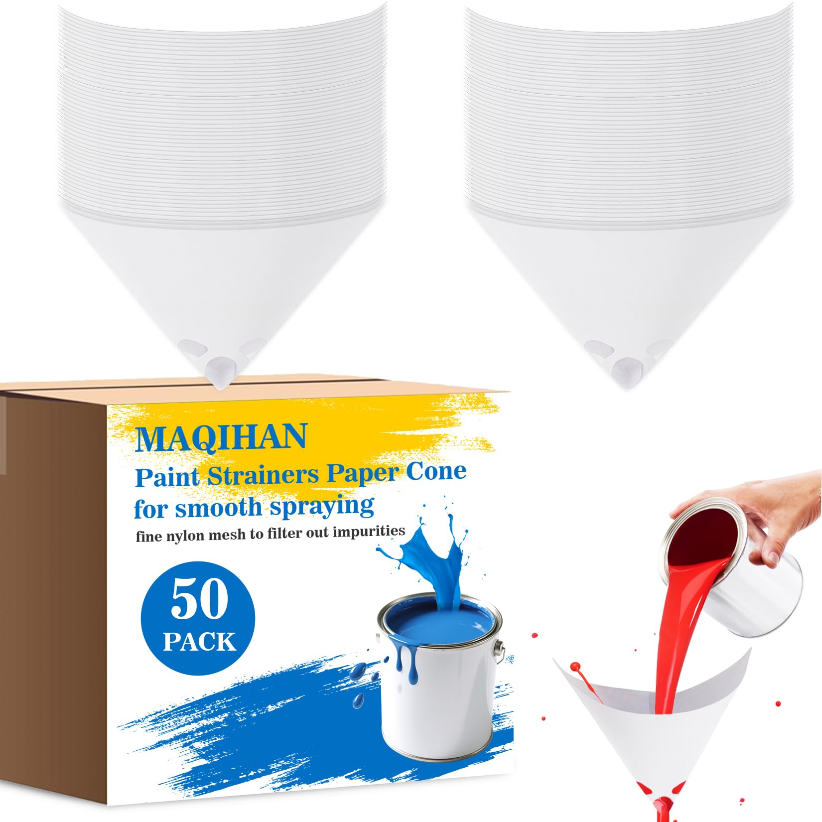 MAQIHAN 50 Paint Strainers Paper Cone - body repair tools | Mubboo