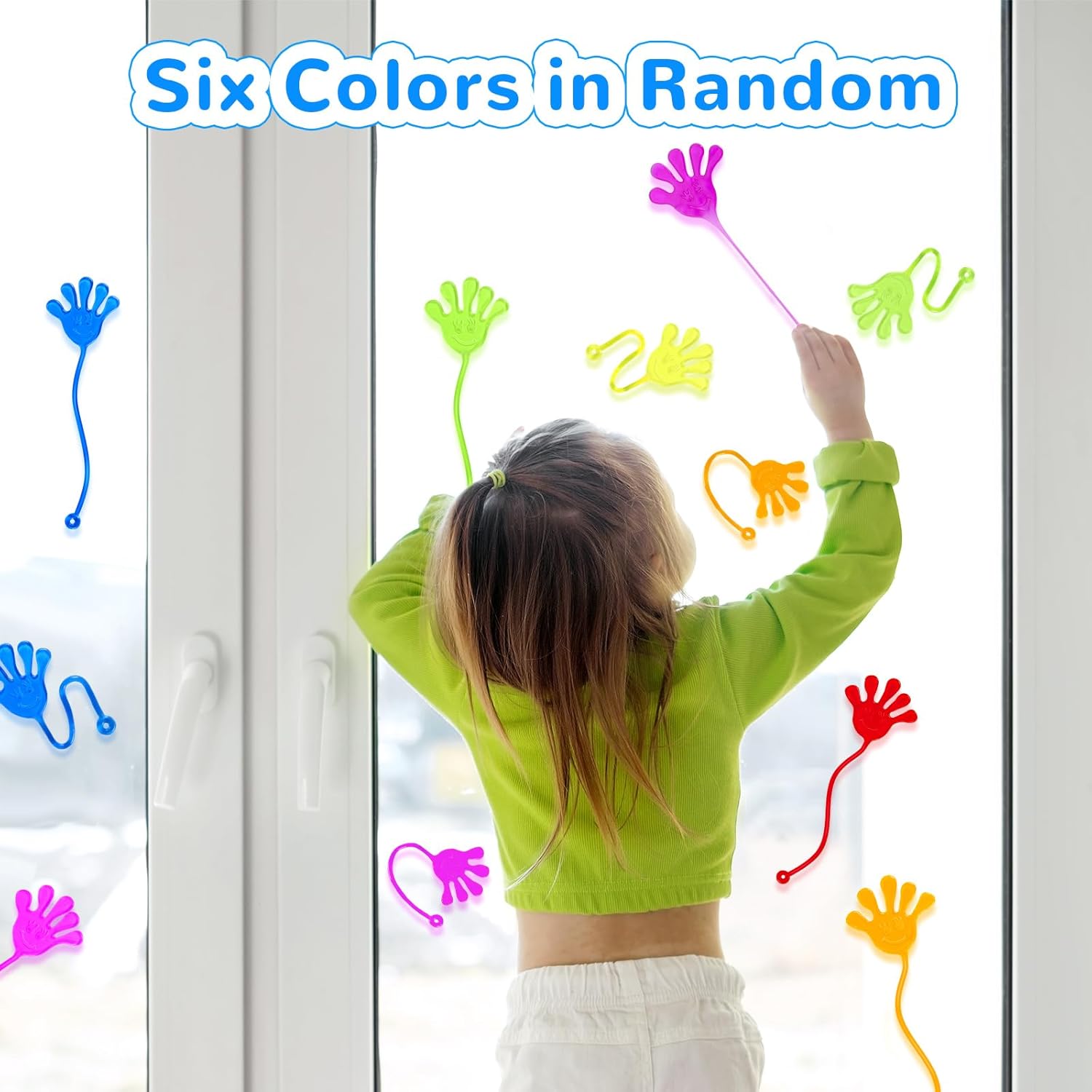 24PCS Sticky Hands Toys for Kids, Stretchy Goodie Bag Stuffers Toy for Party Favor Supplies, Sticky Toys for Boys Girls Classroom Prizes (Hand)