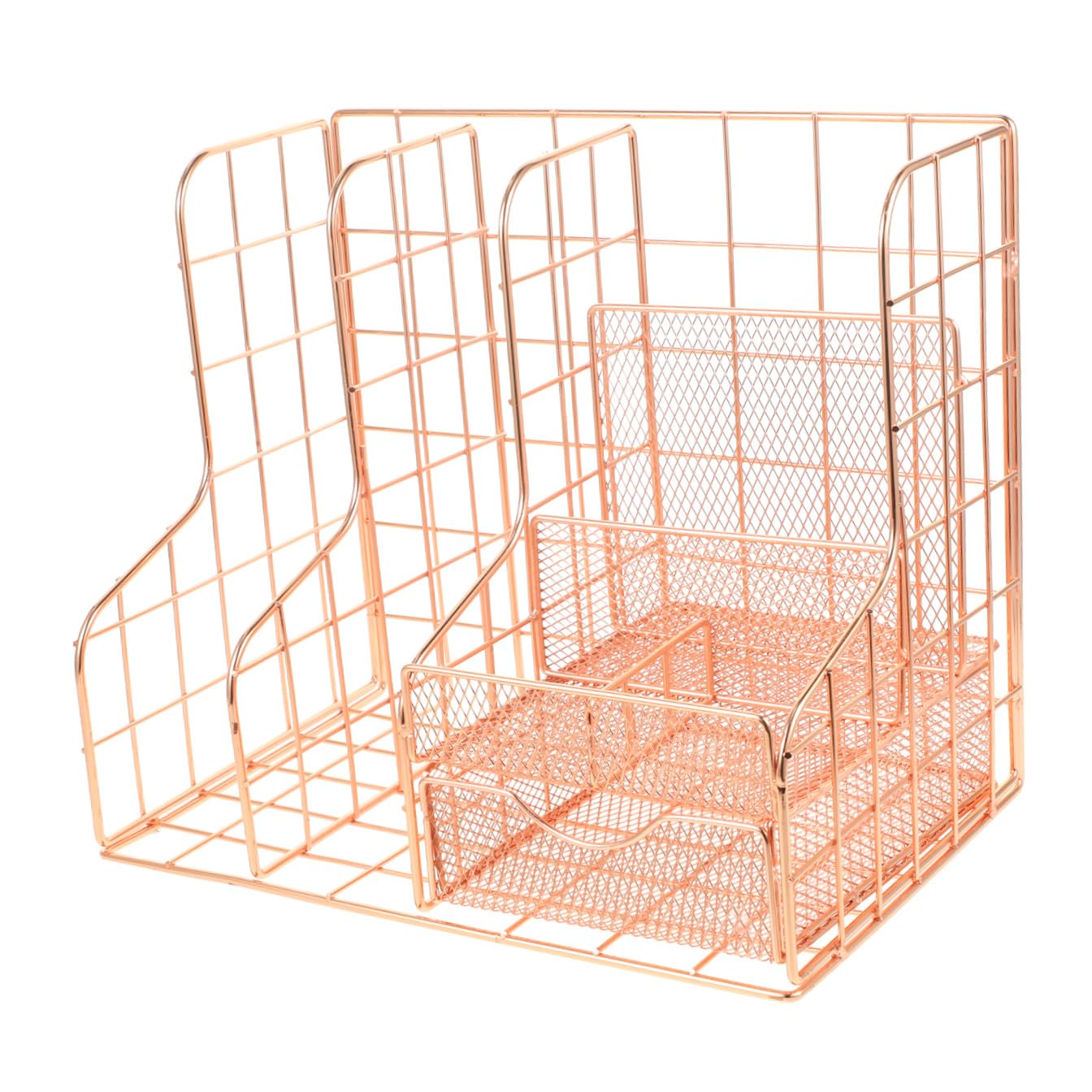 Tofficu Organiseur de Documents en Métal à Maille pour Bureau, Bac de Rangement Pratique pour Dossiers et Papeterie, Usage Maison et Toilettes