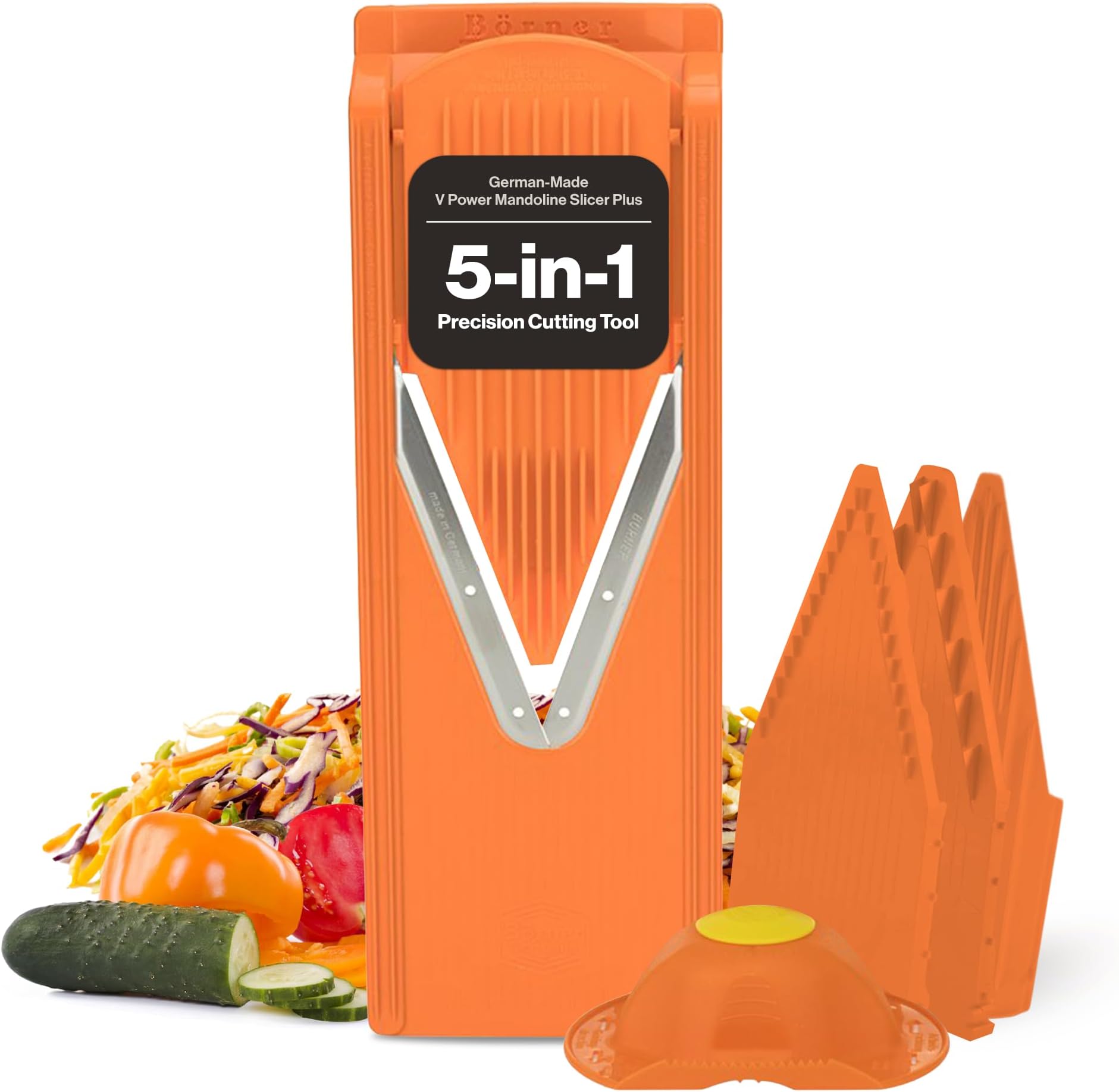 BORNER Stainless Steel V-slicer Plus Mandoline, Orange