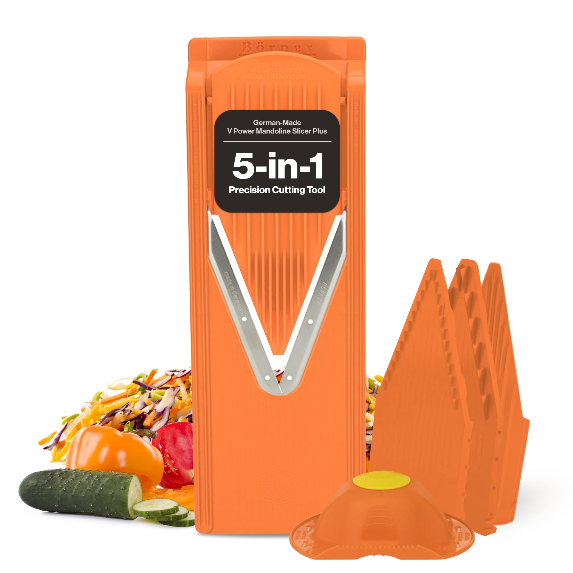 Swissmar Borner V-1001 V-Slicer Plus Mandoline 5 Piece Set (Orange)