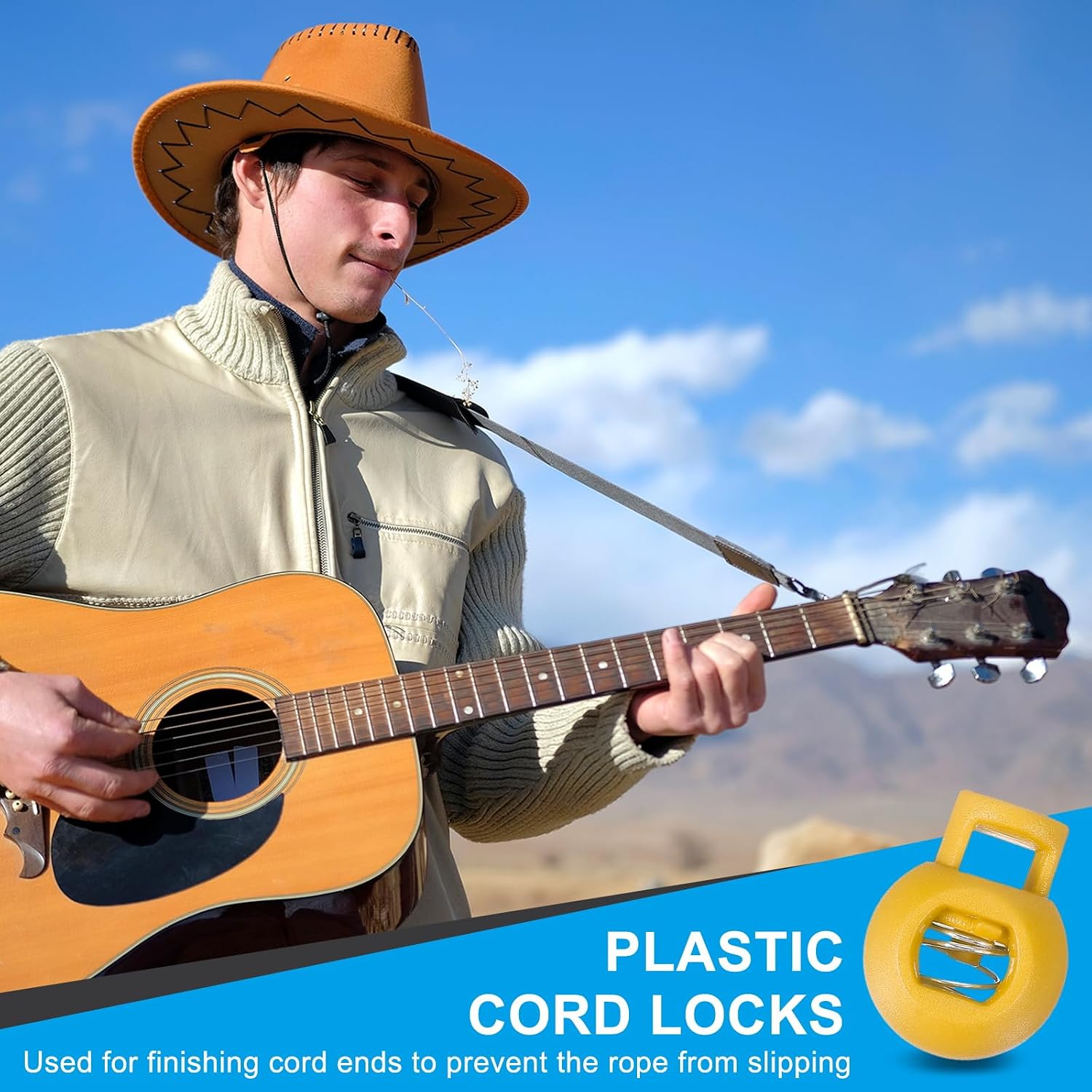 PATIKIL Round Cord Lock, Plastic Single Hole Spring Loaded Toggle Stoppers Adjustable Sliding Draw String Clip Ends Clamp image 4