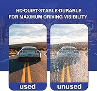 Vista 5 de Quiet Wiper Blades, 24''+19'' Premium All-Season Durable Stable and Quiet OEM Quality J/U Hook Front Windshield Wipers (Set of 2)