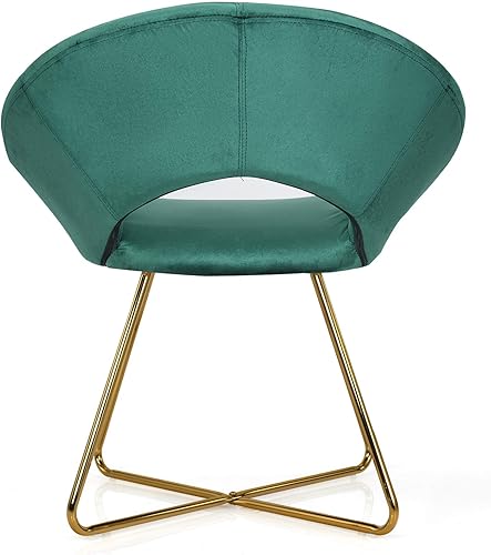 Miniatura 8 de Giantex Silla decorativa moderna de terciopelo, cómoda y bonita, silla de escritorio tapizada, carga máxima de 300 libras, sillón individual