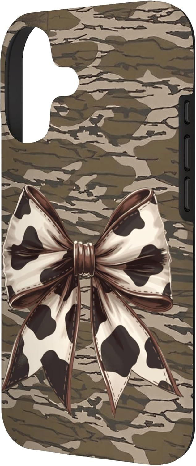 Hunting Camo Bottomland Coquette Cow Print Cheetah Bow Girl Case for iPhone 17