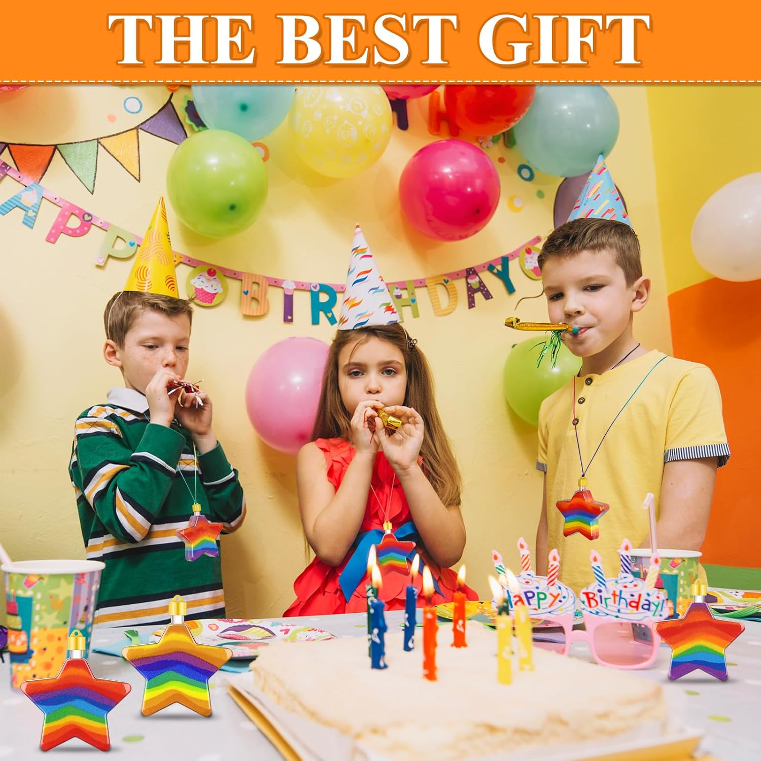 60Pcs Star Shaped Sand Art Bottles Plastic Sand Art Bottles Necklaces DIY Colored Sand Bottle Kit Sand Art Activity Kit for DIY Art Activity Fun Party Supplies with Funnels & Ropes, Sand Not Included