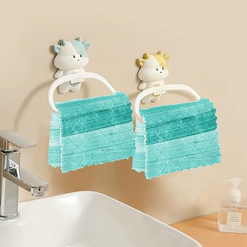 Miniatura 6 de SUABO Paños de cocina de madera verde turquesa, paquete de 6 paños de cocina de secado rápido, toallas de limpieza absorbentes para cocina y baño